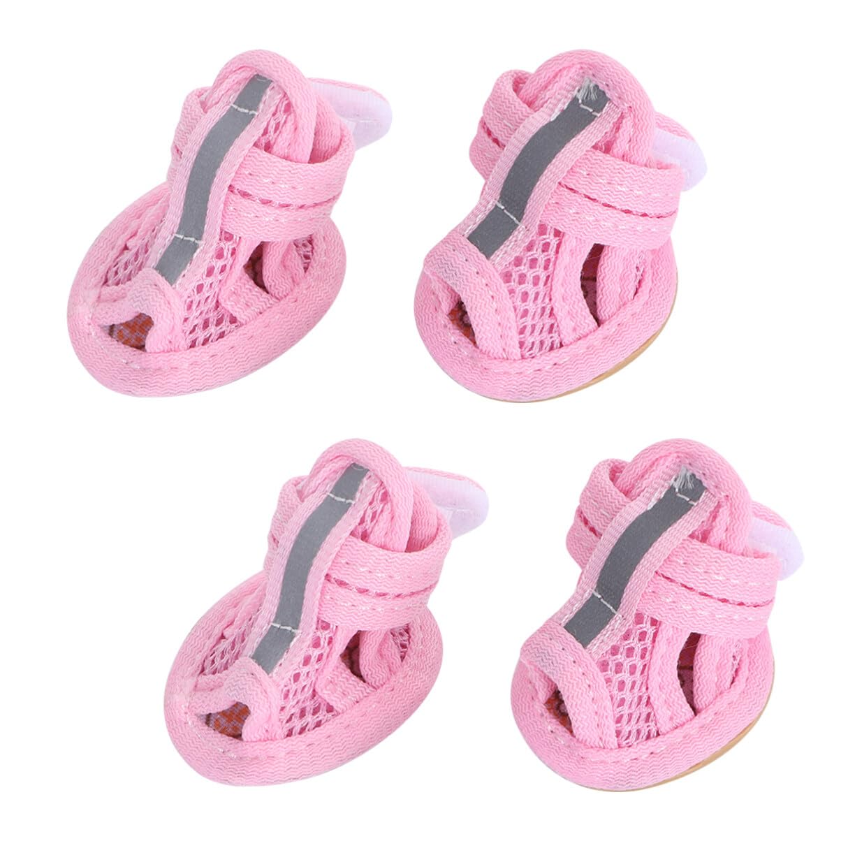 POPETPOP Summer Dog Boots 4pcs Mesh Pet Sandals Dog Water Shoes -Slip Sneakers Ventilated for Comfort Size 5