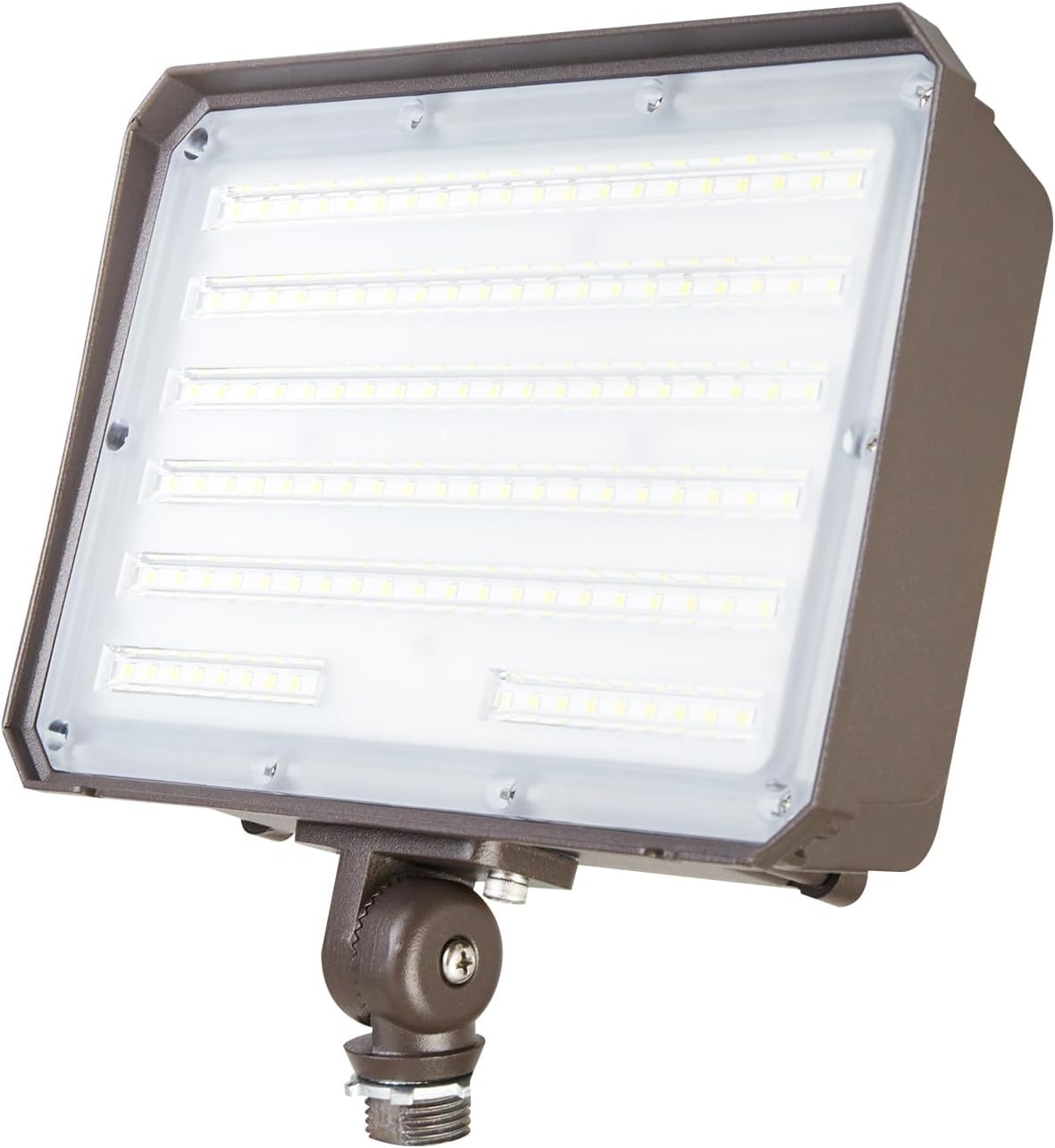 LED Flood Light Dusk to Dawn, 100W (350W Equivalent) 5000K 14000lm 100-277Vac, 180° Adjustable Arm, Waterproof IP65 Outdoor Security Lighting Fixtures ETL Qualified DLC Listed