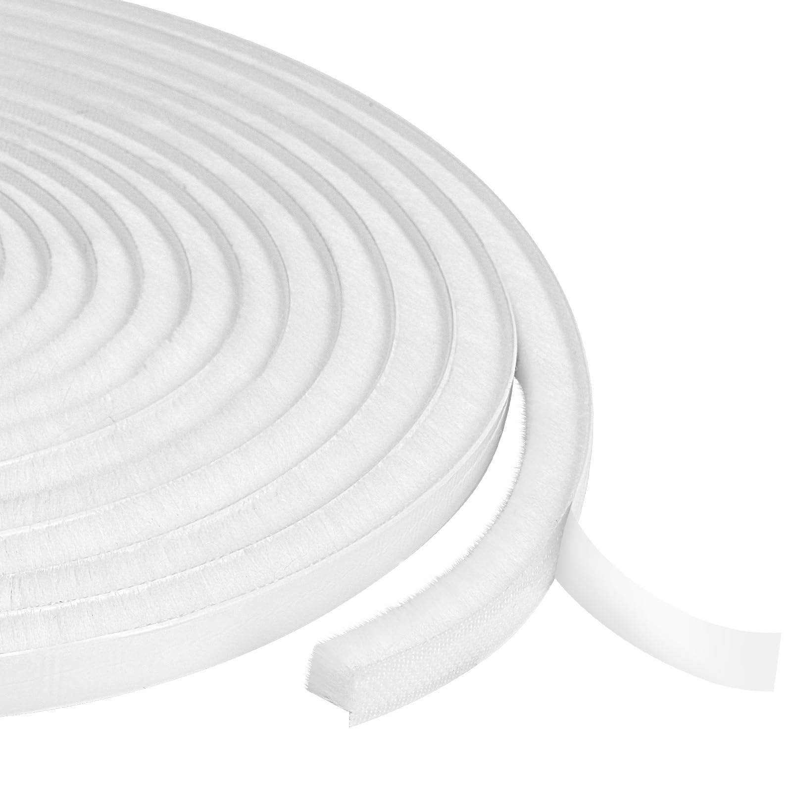 Flintronic Burletes Para Ventanas Correderas, Cepillo adhesivo de 6m, Junta de Cepillo Autoadhesiva, Burletes Para Ventanas, Prueba de Viento de Polvo Puerta Ventana Strip Pegatina 9 x 9 mm (Blanco)