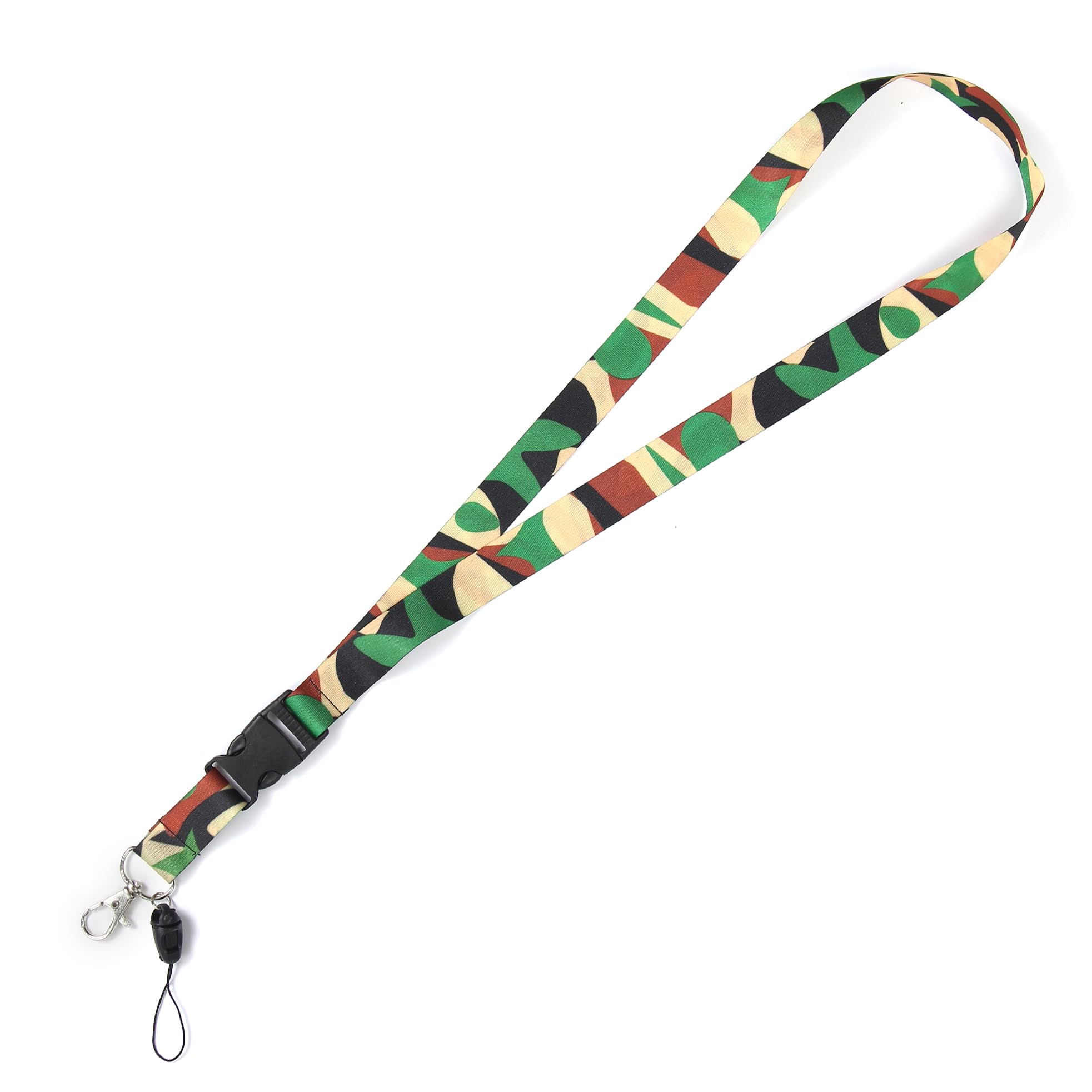 Komonee Camo Uflage Lanyard Detachable Neck Strap For Id Card Badge Holder Swivel Metal Lobster Clip Keys Key Ring
