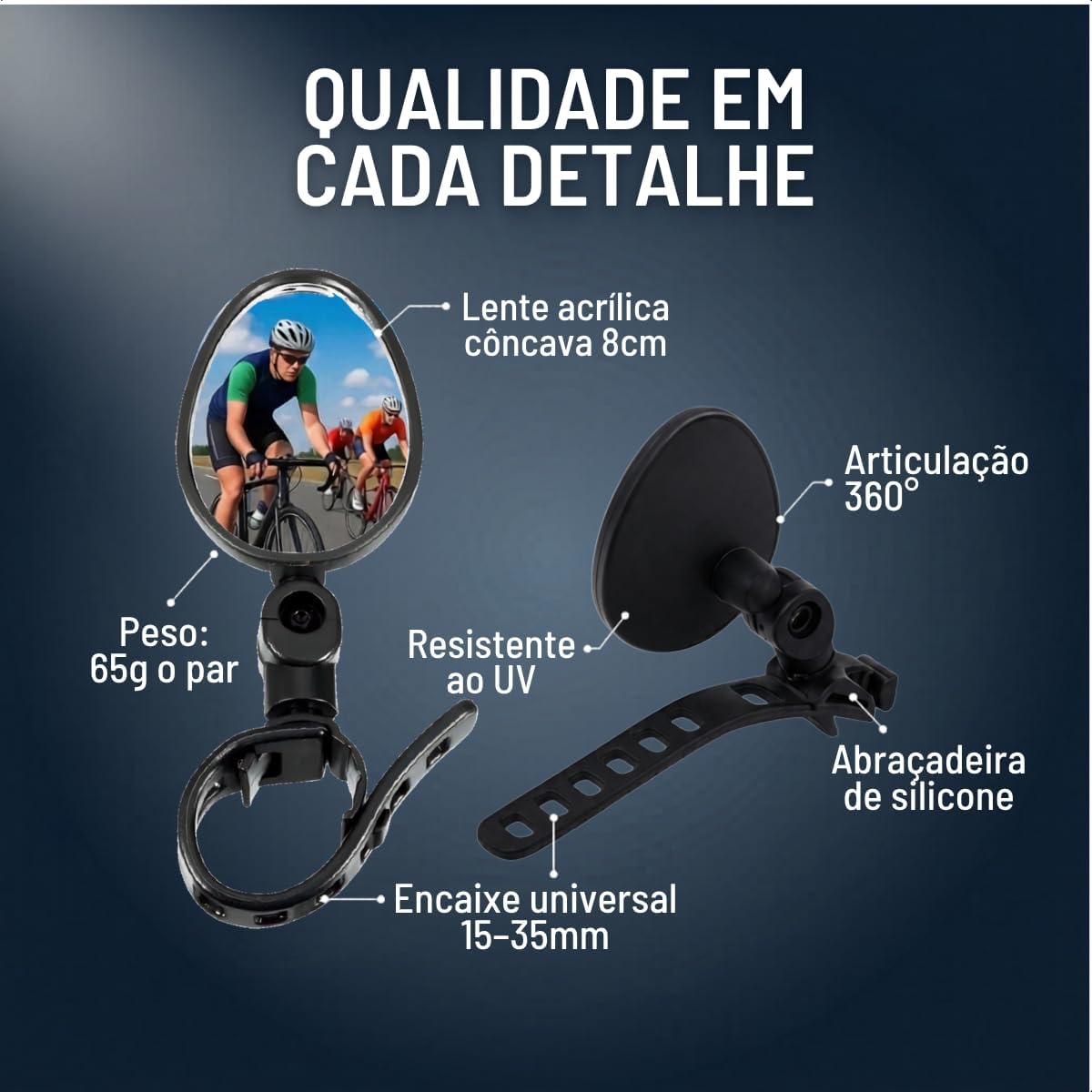 2 unidades de espelhos retrovisores para bicicleta, guiador de bicicleta com rotação de 360 ° ajustável Espelho amplo angular leve para mountain bike, bicicleta de estrada, bicicleta urbana 2 unidades de espelhos retrovisores para bicicleta, guiador de bicicleta com rotação de 360 ° ajustável Espelho amplo angular leve para mountain bike, bicicleta de estrada, bicicleta urbana