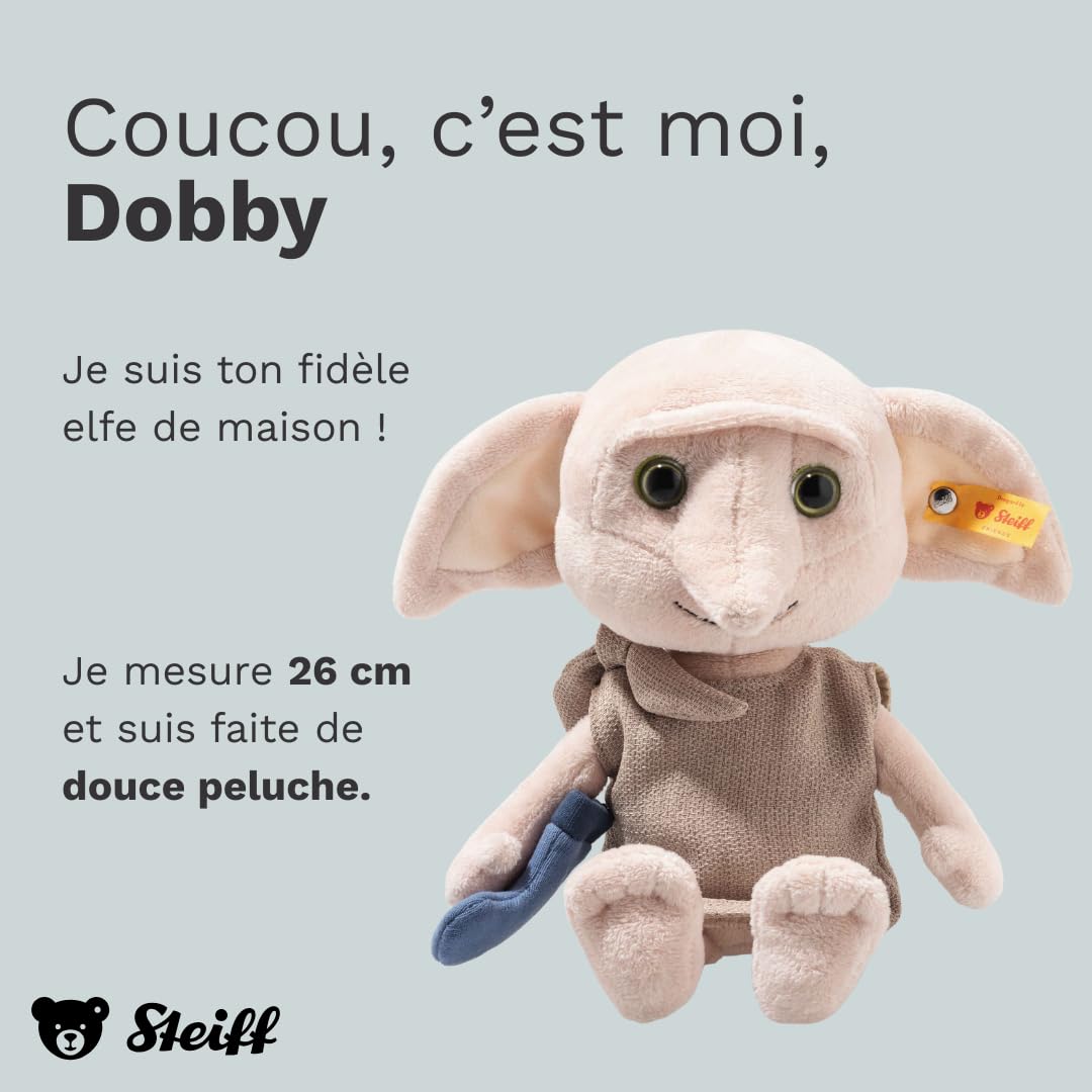 Steiff 024207 Dobby Harry Potter Cute Plush Animal with Plastic