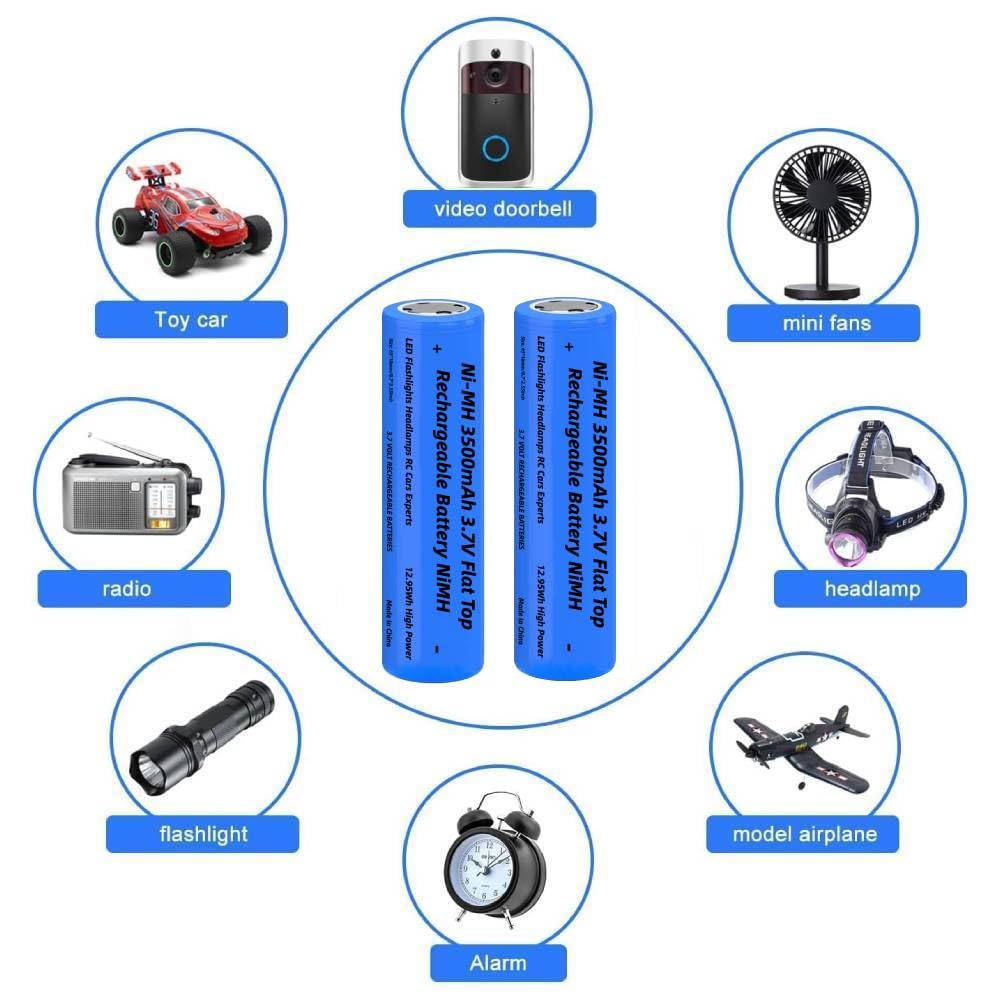 4 Batterie Ricaricabili 3.7V 2600mAh – Lunga Durata E Oltre 1000 Cicli!