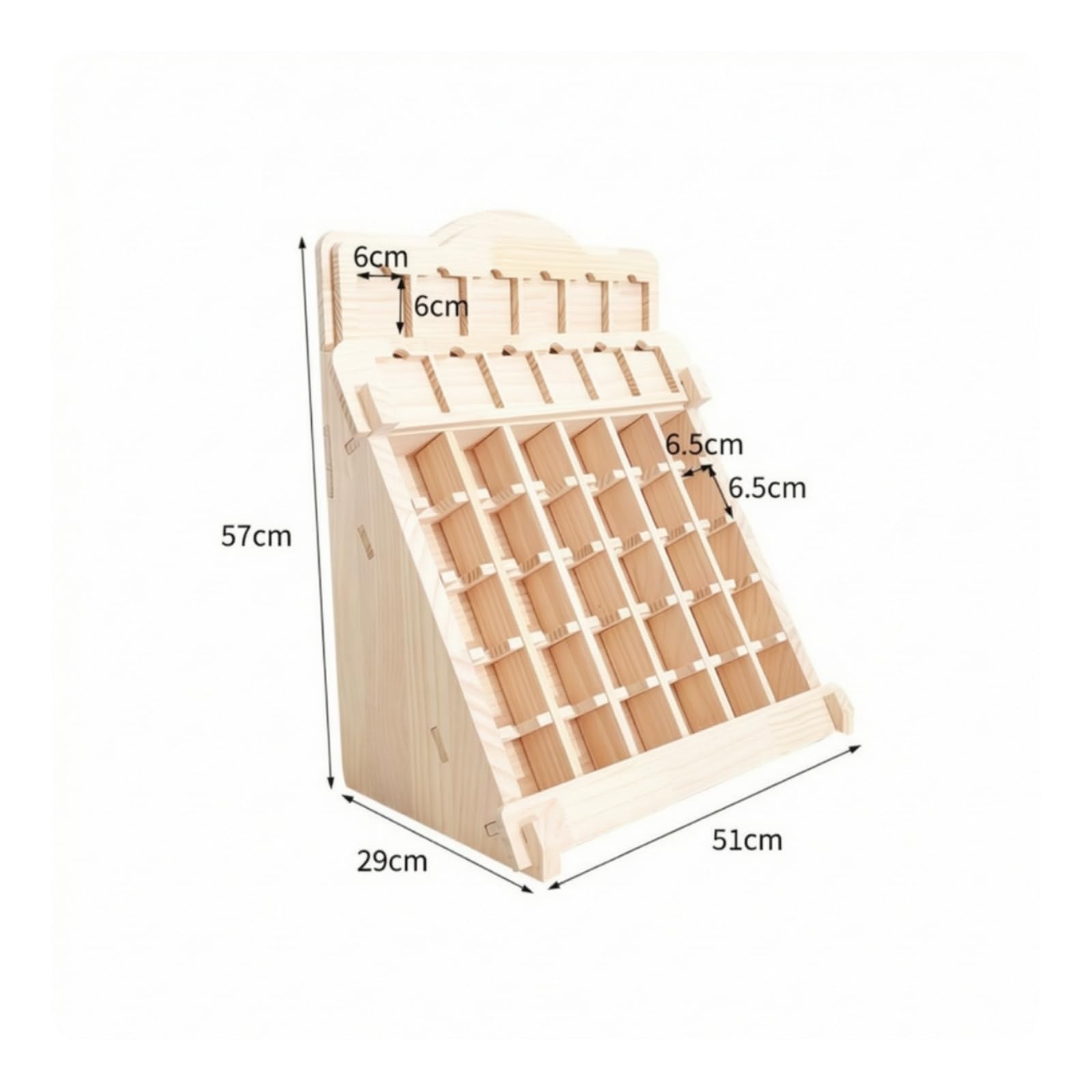Estante Organizador de Madera Maciza Expositor Soporte Clasificador con Compartimentos Inclinados y Marco Estable Adecuado para Escritorio Estantería Mostrador Hogar Oficina Estudio