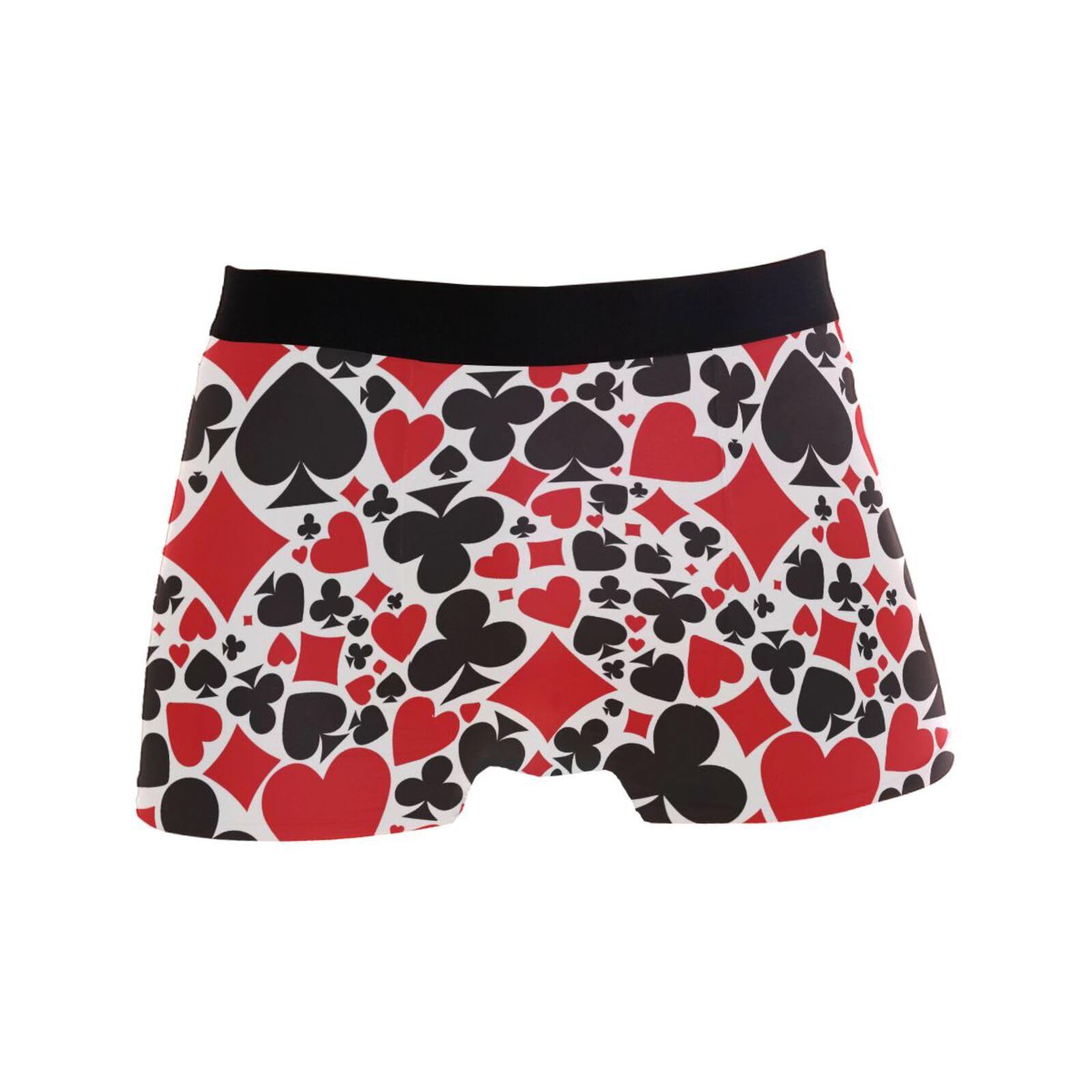 Poker Themed Boxer Briefs Soft and Breathable Microfiber Underwear with Comfort Flex Waistband