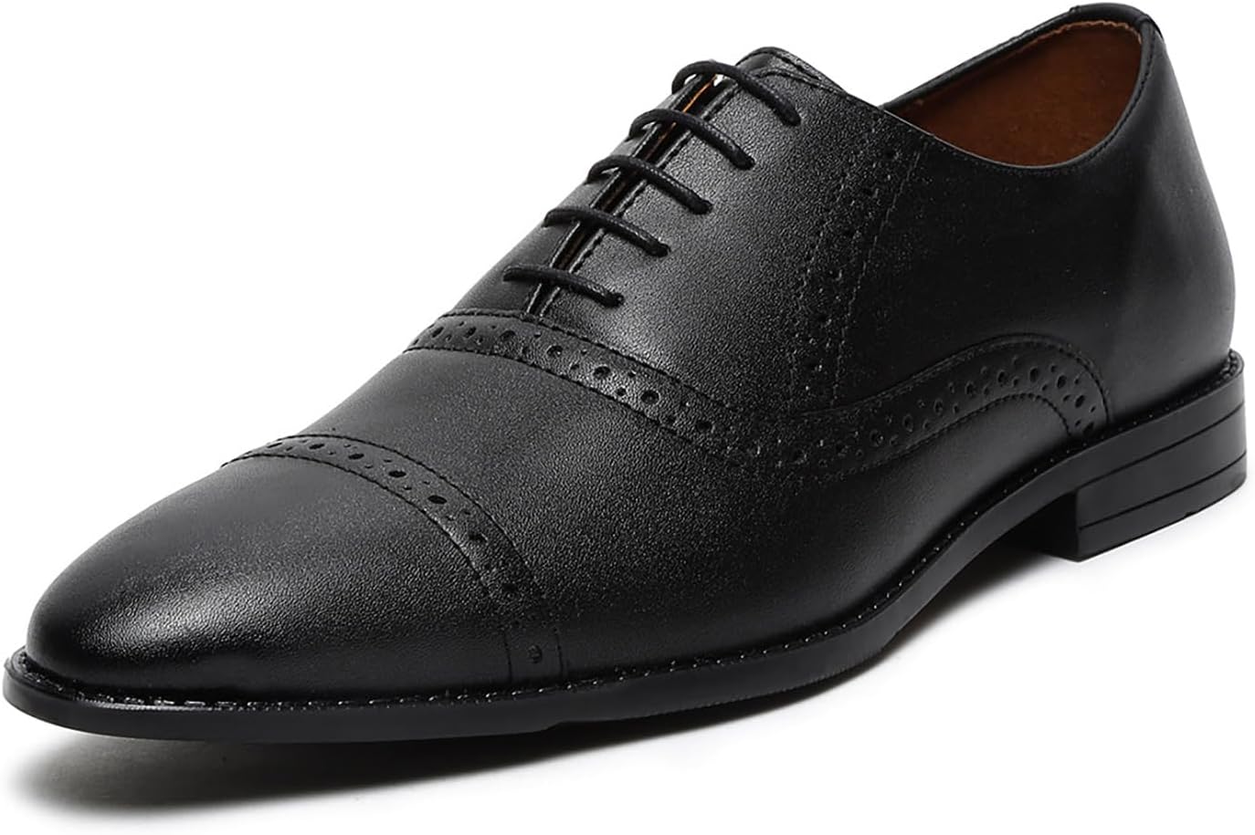 LOUIS STITCH Formal Shoes for Men | Handcrafted Oxford Lace-Up Formal Shoes | Solid Design | Ideal for Business, Office, Wedding LSRGOX