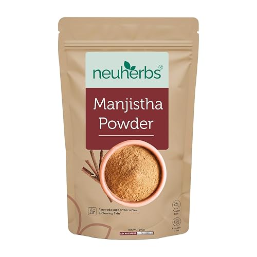 Neuherbs Manjistha Powder 100g | Ayurvedic Herbal Powder for Clear, Glowing Skin & Skin Nourishment | Cruelty & Paraben Free | No Artificial Colors or Additives