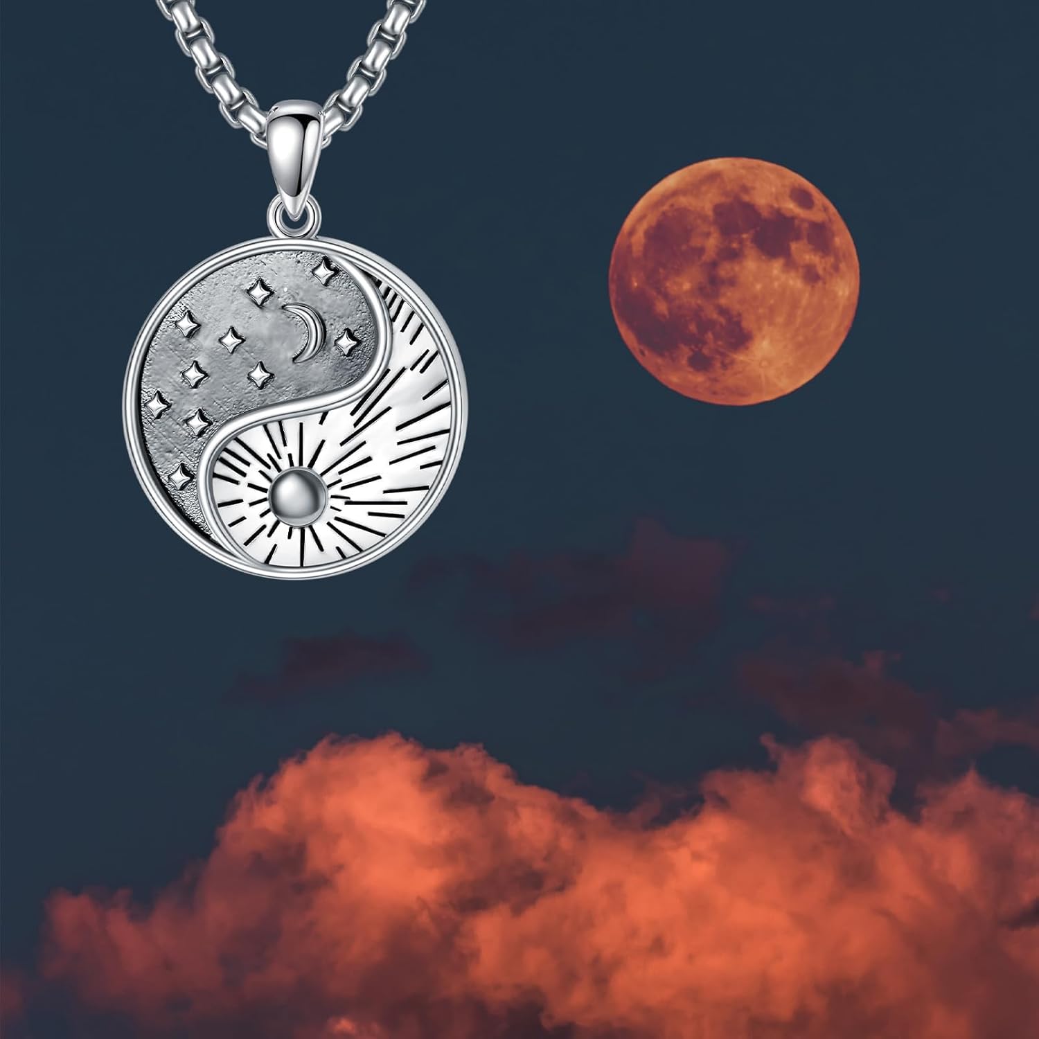 Yin and Yang Necklace for Men 925 Sterling Silver Yin Yang Pendant Jewelry Gift - Image 6