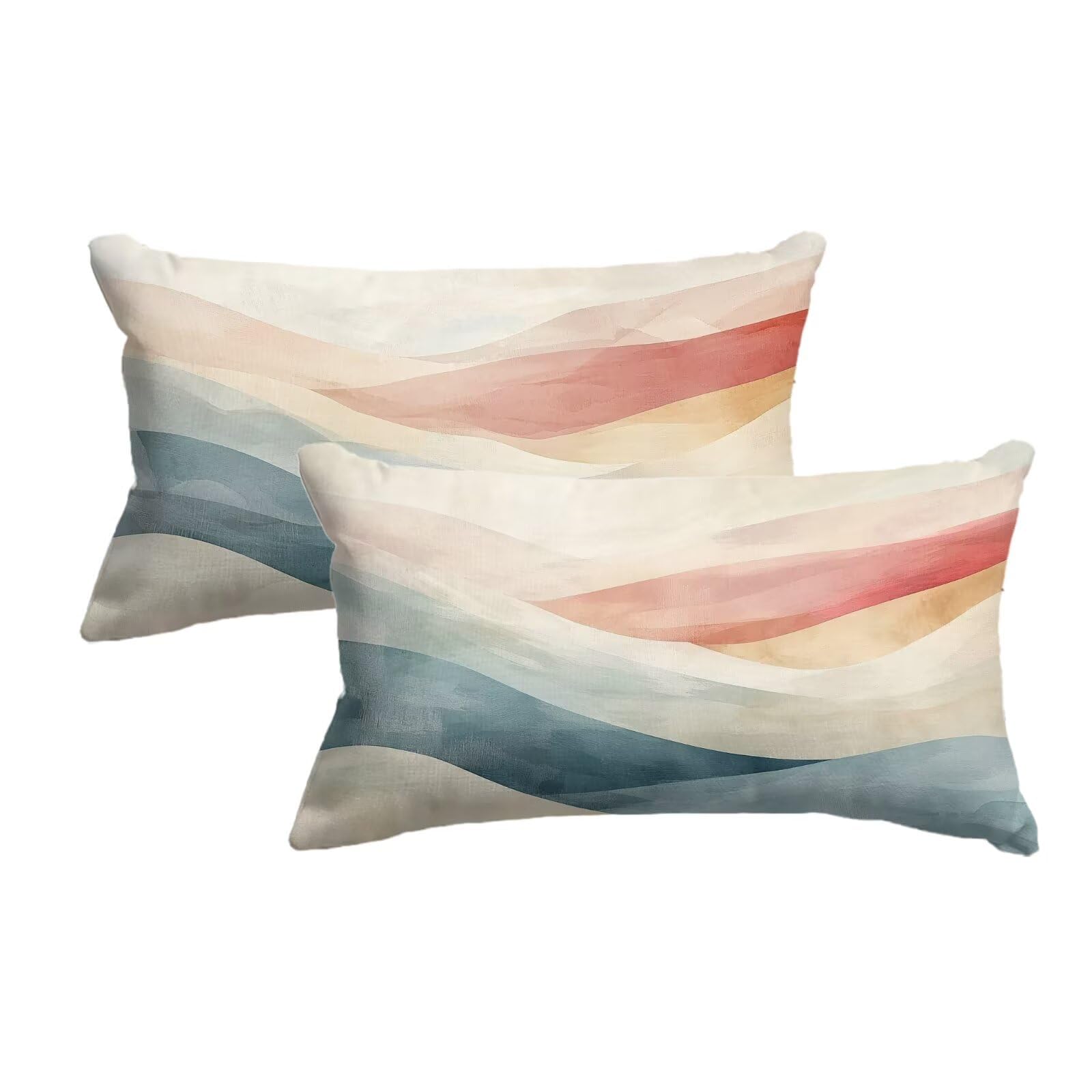 Housse de coussin abstrait lot de 2 taies déco 40x60 pour canapé de salon moderne