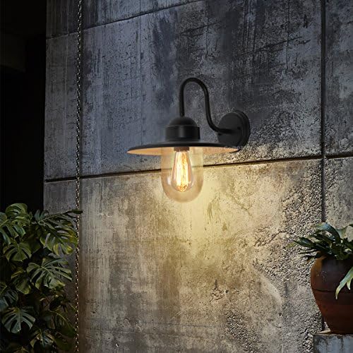 Traditional Outdoor Wall Light Down Lantern Black with Glass Diffuser ZLC087