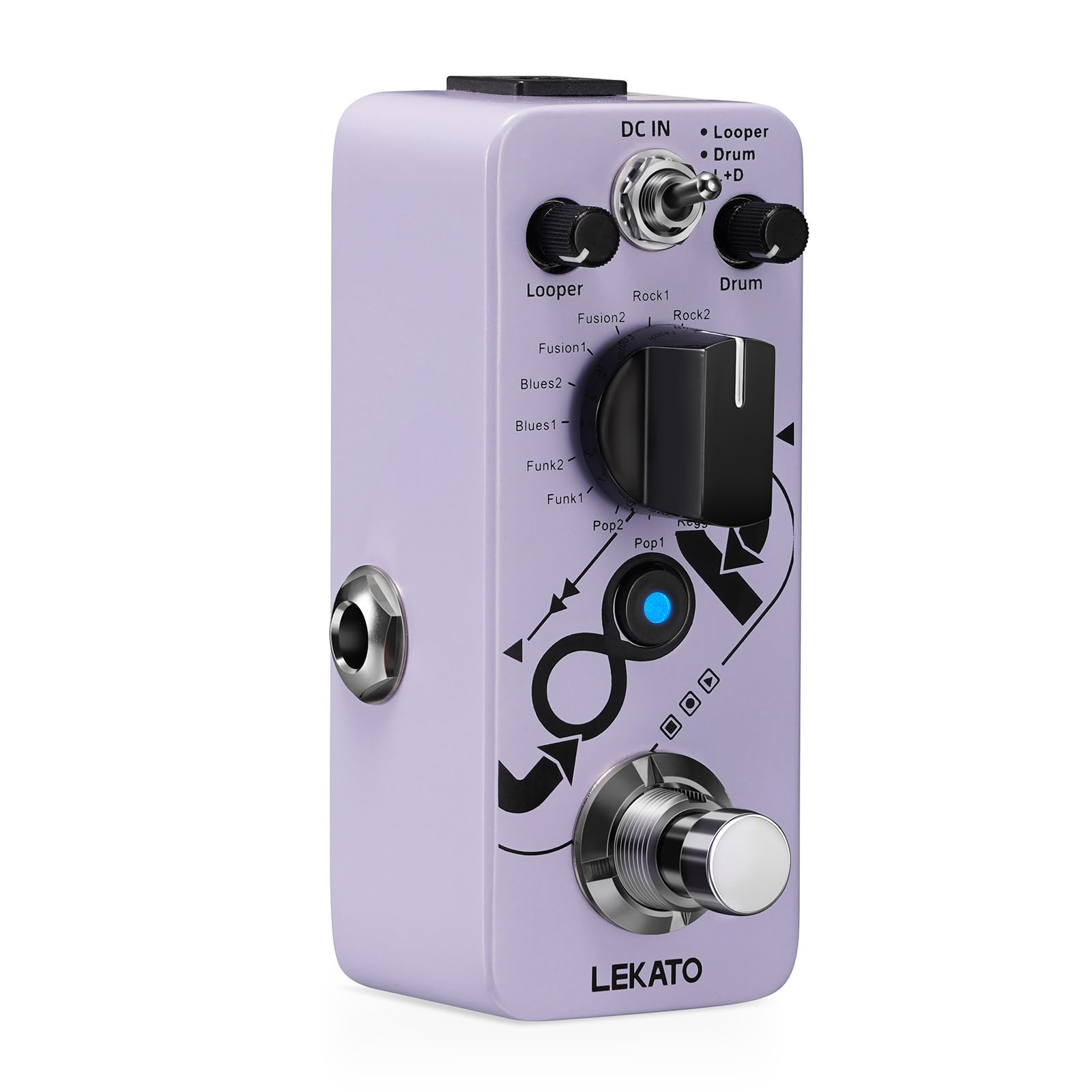 LEKATO Looper Guitar Pedal, Loop Drum Machine with 20 Minutes Loop, 16 Different Drum Grooves, 3 Modes, Tap Tempo, Overdubs with the Micro Looper Drum Pedal, Mini Guitar Pedals for Electric Guitar