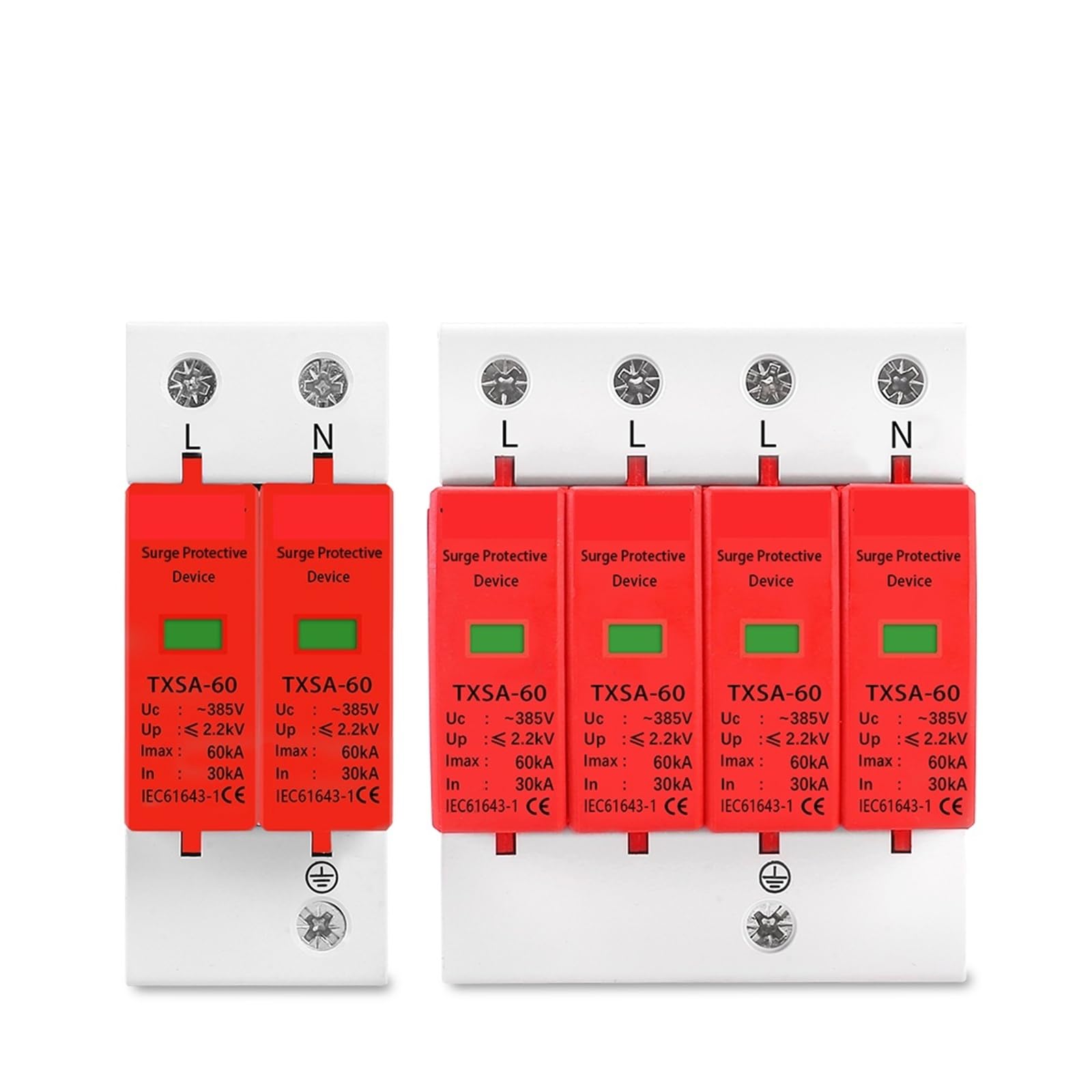 Protector contra sobretensiones AC SPD 2P 275V para carril DIN doméstico 3
