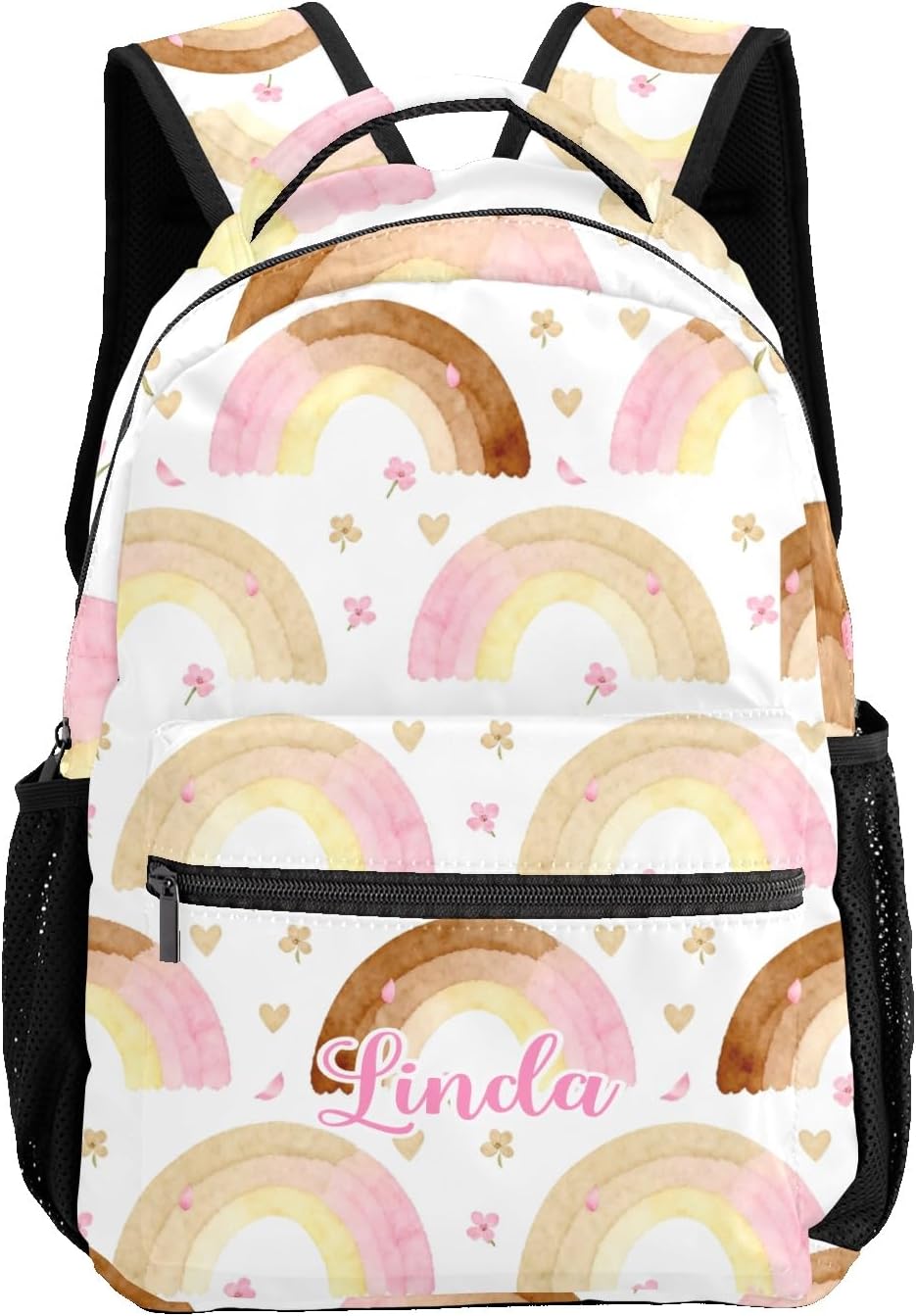 Yellow Duck Flowers Personalized School Backpack Kids Bookbag Daypack for Teen Boys Girls Travel Backpack Bag 12.2''(L) x 5.9''(W) x 16.5''(H), Design 5, CBR1070