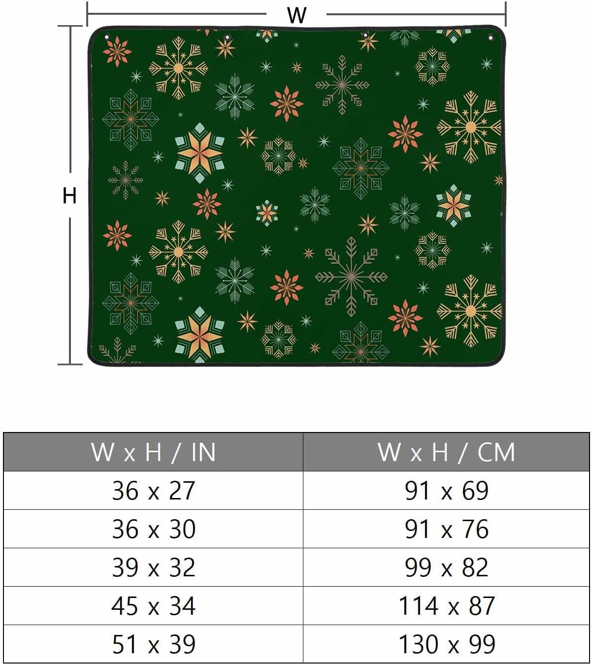 Christmas Snowflakes Fireplace Screen Magnetic Fireplace Cover for Living Room Washable Indoor Fireplaces Draft Cover Christmas Fireplaces Screen, Winter Xmas Geometric Green 36"x27"