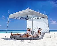 Vista 8 de ABCCANOPY - Tienda de campaña de playa desplegable estable con bolsa de mochila, base de 10 x 10 pies / parte superior de 8 x 8 pies, azul