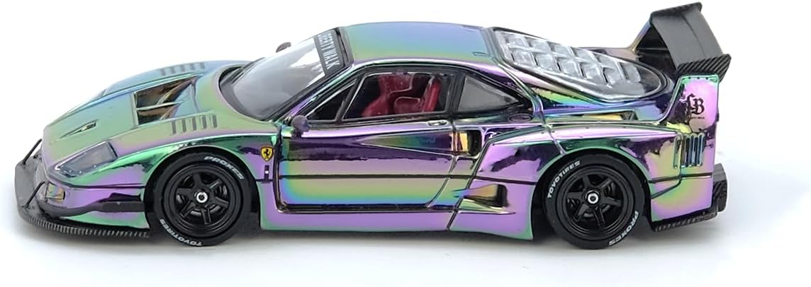 Inno Models LBWK (Liberty Walk) F40 Chrome Silver 1/64 Diecast Model Car IN64-LBWKF40-CHS