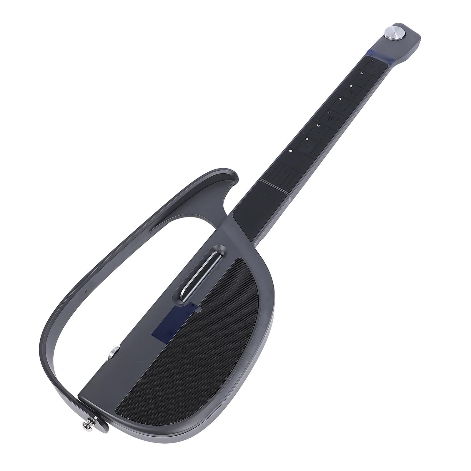 Smart Stringless Gitara Składana Automatyczna Automatyczna Gitara Akompaniamentu do Podróży, Wsparcie Akordów w Czasie Rzeczywistym dla Entuzjastów Muzyki (Czarny szary)