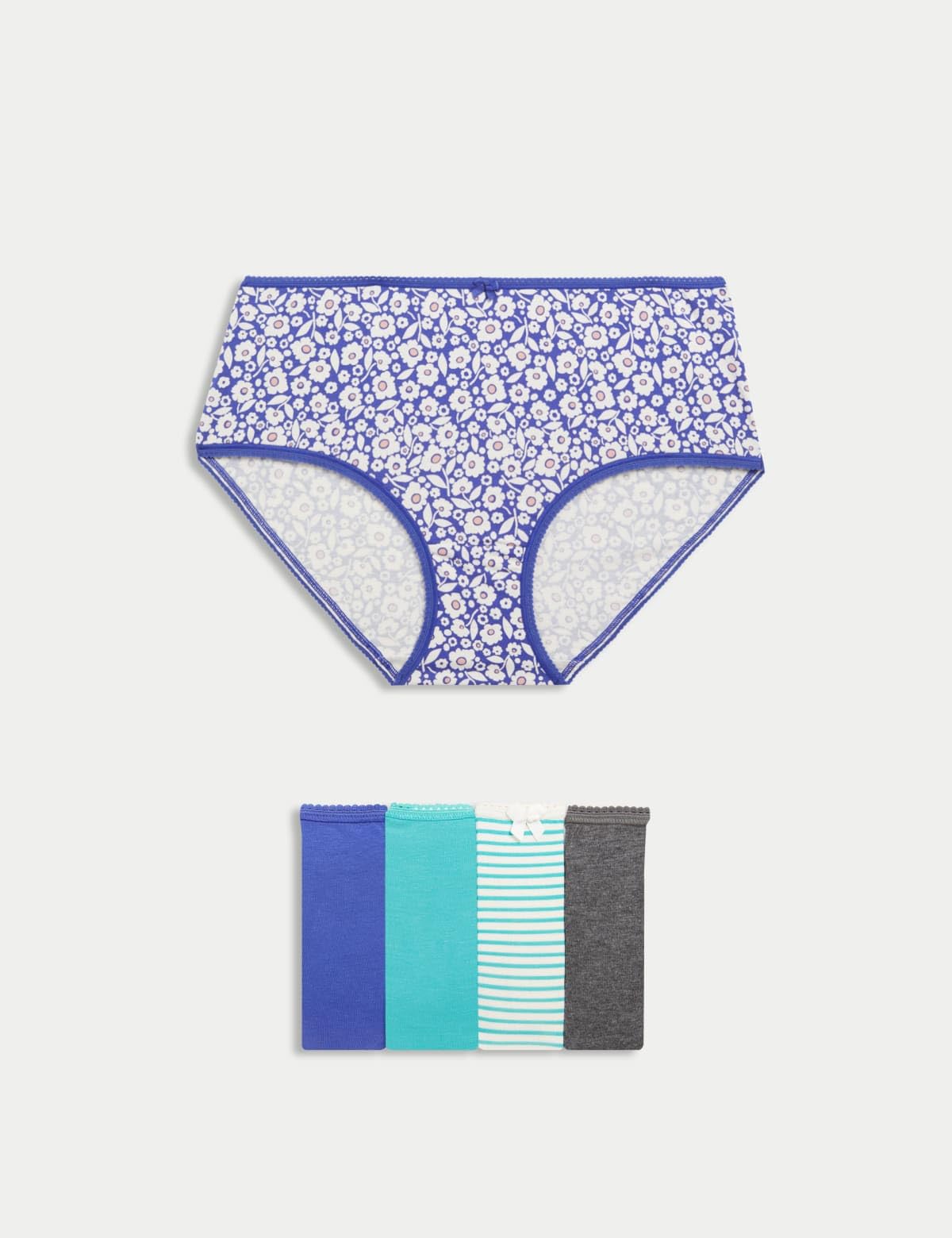 Marks & Spencer Women's Cotton Modern Boy Short Panties (Pack of 5) (60692120004_Rich Aqua - Image 3 thumbnail
