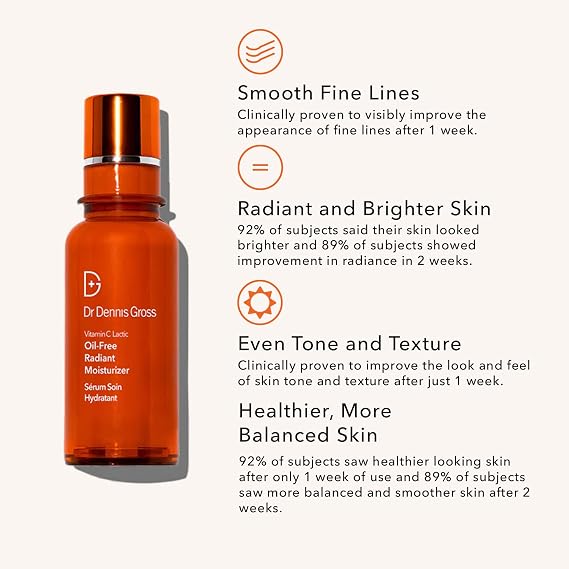 Dr Dennis Gross VitC+Lactic Oil-Free Radiant Moisturizer, 1.7 fl oz/50ml
