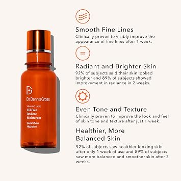 Dr Dennis Gross VitC+Lactic Oil-Free Radiant Moisturizer, 1.7 fl oz/50ml