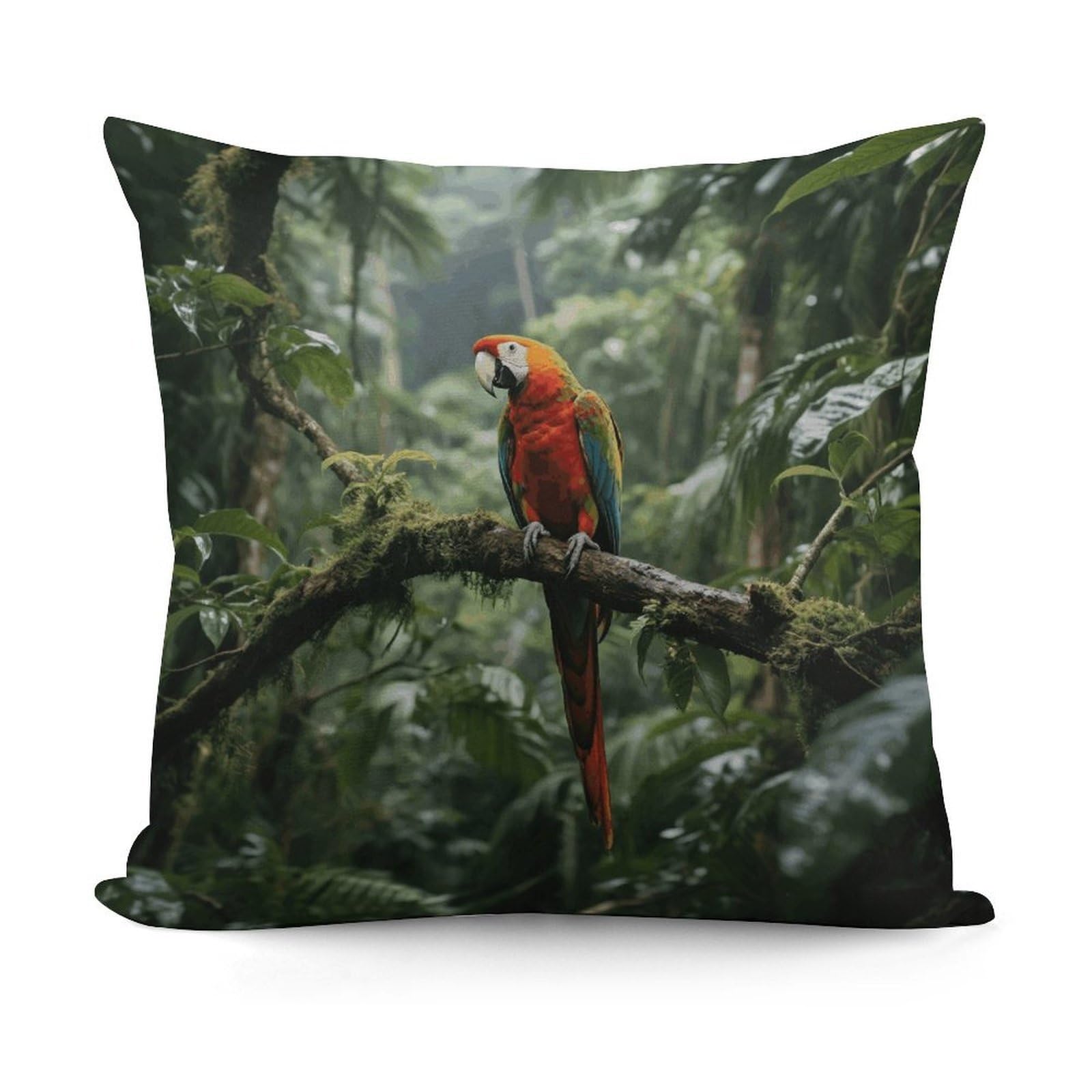VstaDank Parrot_Rainforest Throw Pillow Cover Soft Square Cushion Cover Art Artwork Pillow Covers Mordern Couch Pillow Covers Decorative Cushion Case for Chair Couch Bedroom Living Room