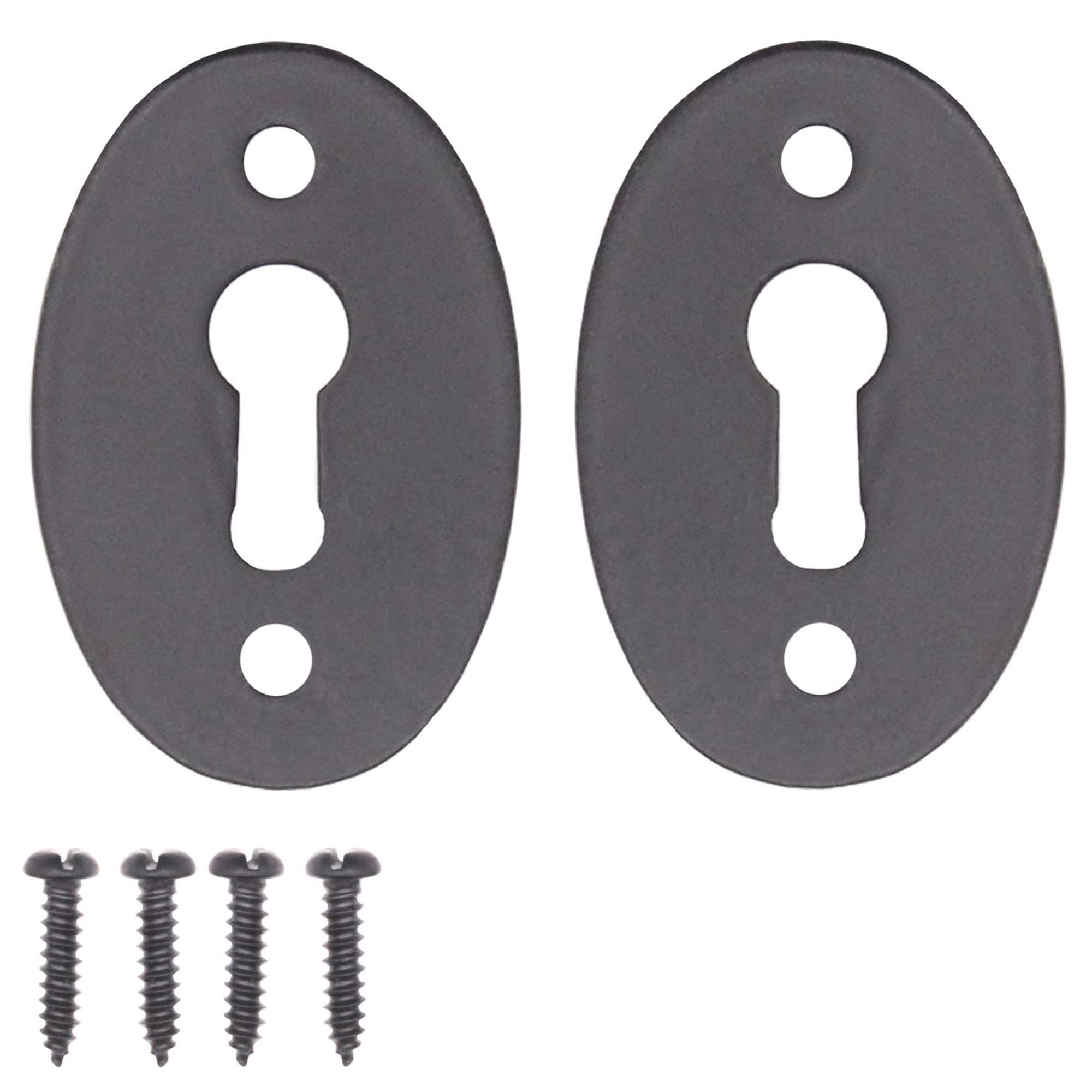 Eai Black Oval Keyhole Cover Escutcheon | 51X34mm | Antique Iron | Pack Of 2