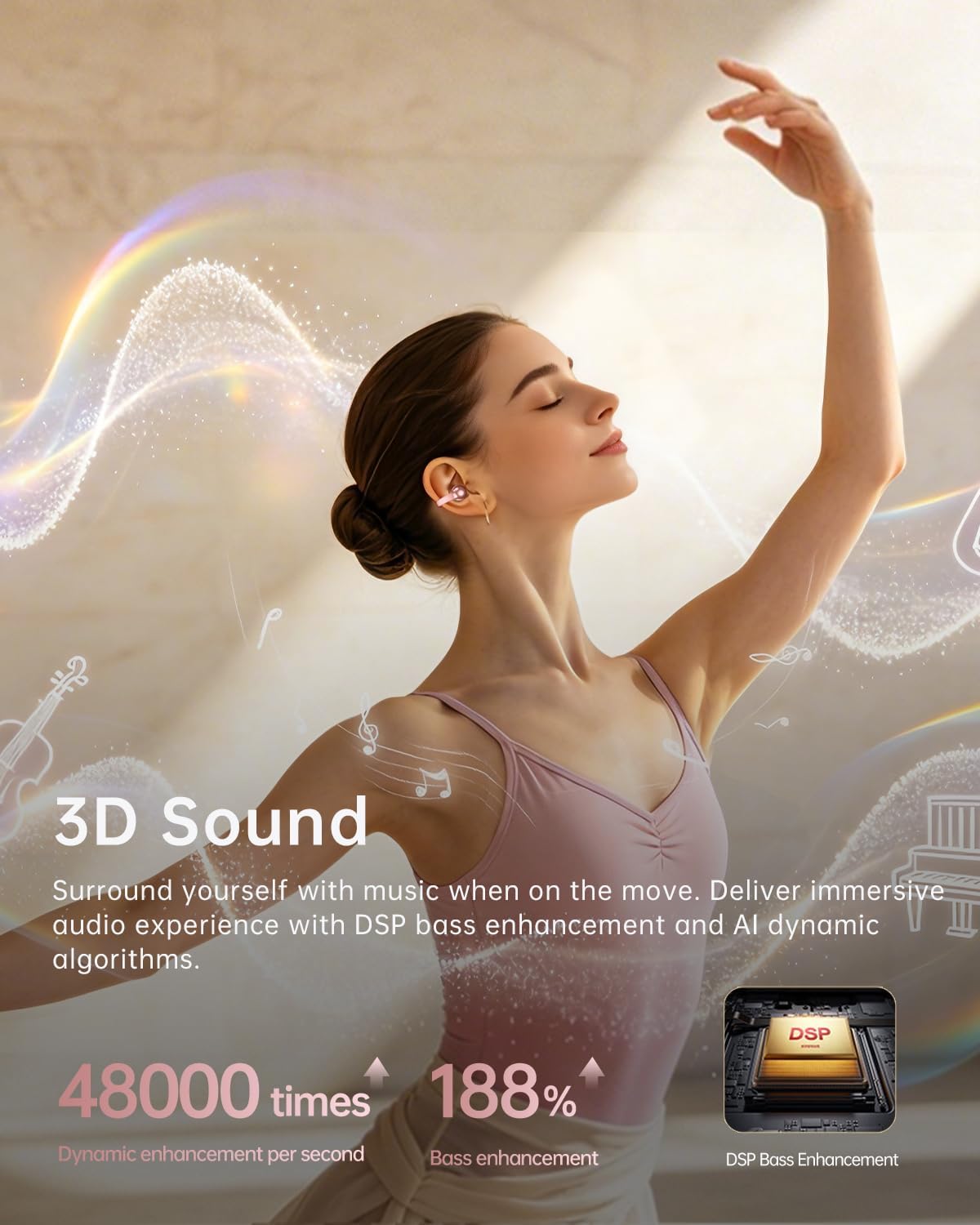 Open Ear Earbuds,Clip On Earbuds with Crystal Clear Sound image 3
