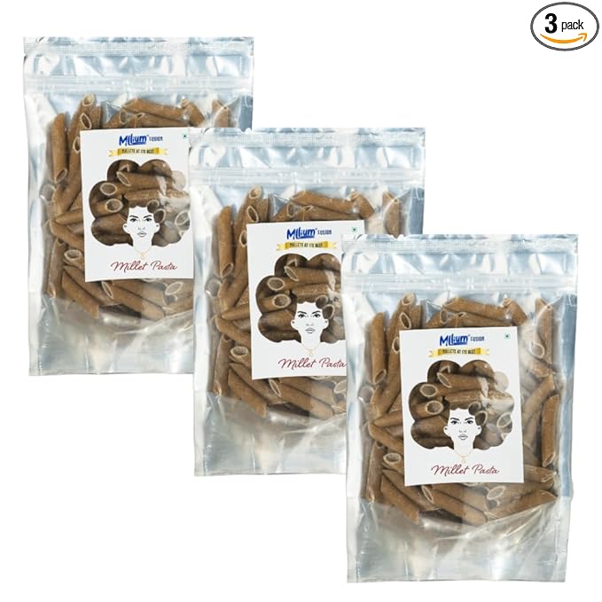 Millium Sun Dried Multi Millet Healthy Pasta, No Maida, Preservative Free, Non-Fried (Pack of 3) (150gm*3)