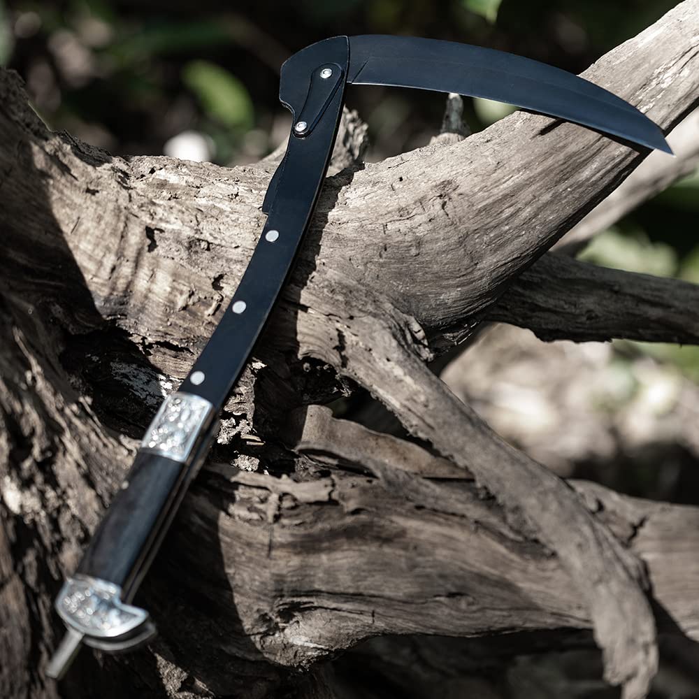 Sicherheit Sharp Gartenarbeit Jäten Faltende Sichel Doppel Retro Bolsters Sense Werkzeug mit Nylonscheide Geschenkbox