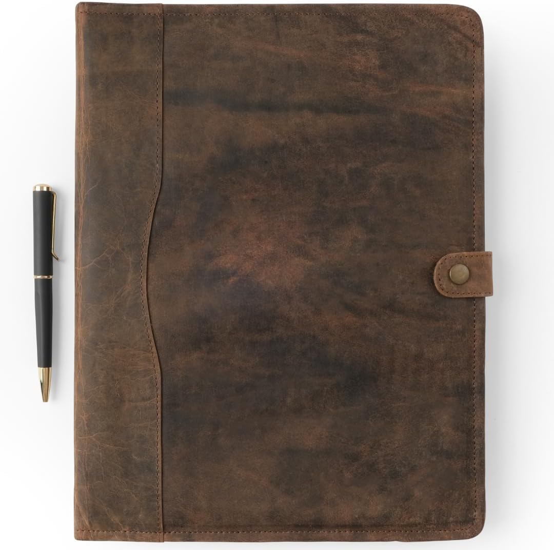 NomadCraftsCo. Leather Portfolio, Leather Binder with Pen, Leather Portfolio for Men and Women, Leather Padfolio, Leather Folder, Portfolio Binder, Business Portfolio Men and Women