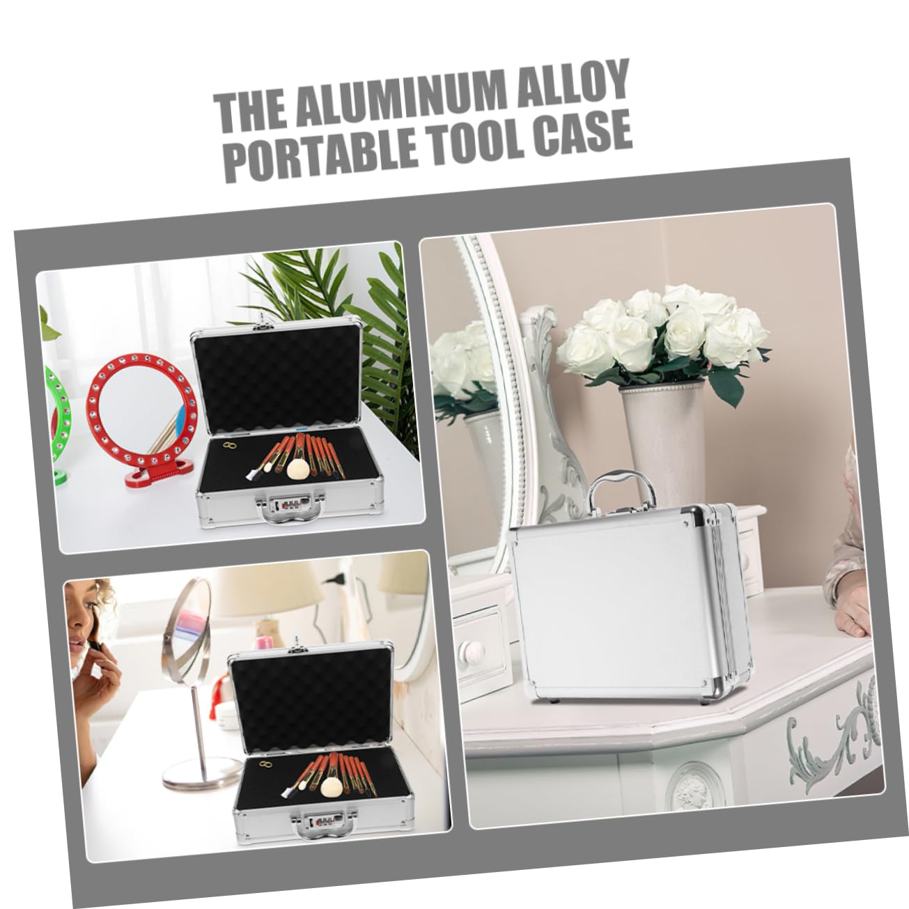 Uonlytech Mallette Aluminium Robuste pour Outils Boîte de Rangement Portable avec Poignée Coffret Entretien pour Voiture et Véhicule