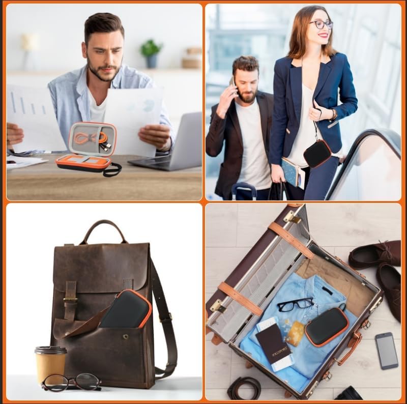 Miniatura 9 de Bolsa de almacenamiento portátil para LaCie Rugged Mini 1 TB 2 TB 4 TB 5 TB para Mac y PC, discos duros externos y cable USB 3.0 2.0, tarjetas SD,