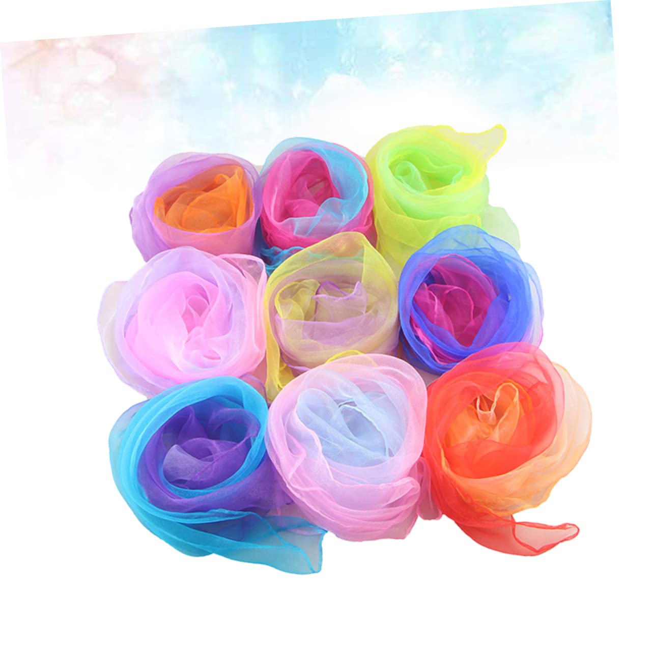 KESYOO 20 Pieces Colorful Gradient Dance Scarves for Juggling and Rhythm Activities Random Color Juggling Scarves for ' Play and Performance