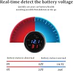 Car USB Charger, 5V 2.1A Fast Charging 3in1 USB Car Charger Adapter, Dual Led Digital Display Built-in Voltmeter Thermometer Universal Car Cigarette Lighter for 12V-24V Cars, SUVs, Trucks (Blue+red)