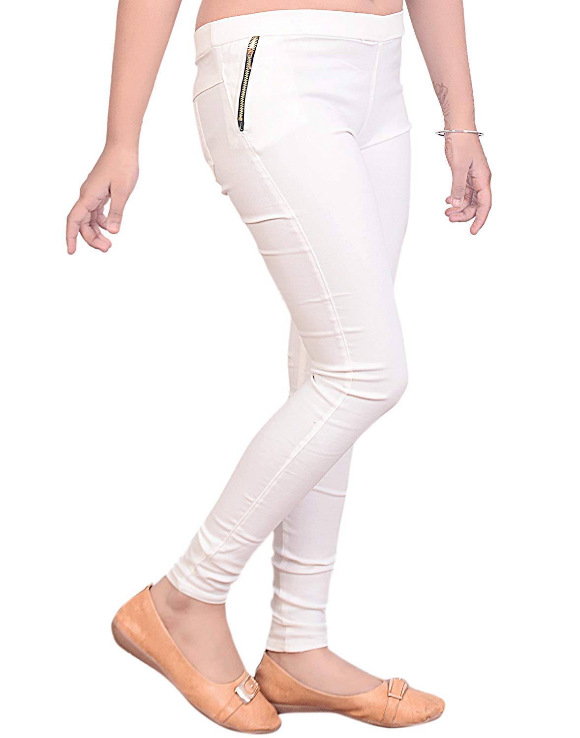 Devil Girl's White Slim Fit Cotton Jegging Size 30 1