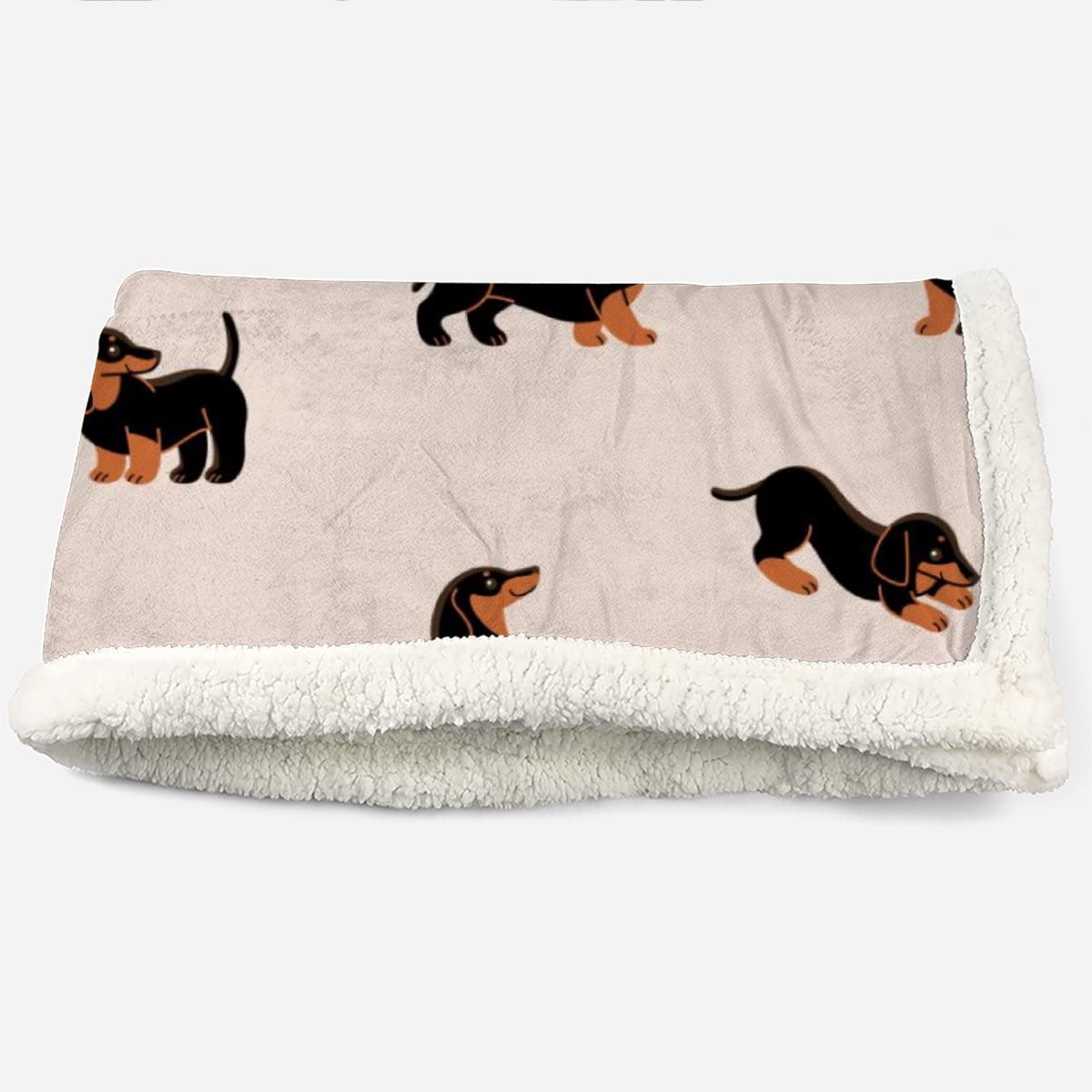 3D Dackel Decke 130x150cm Warmer Winter Weich Cartoon Tier Hund Kuscheldecke Microfaser Sherpa Wohndecke TV Decke Flauschige Couchdecke für Kind Weihnachten Geschenk Blanket