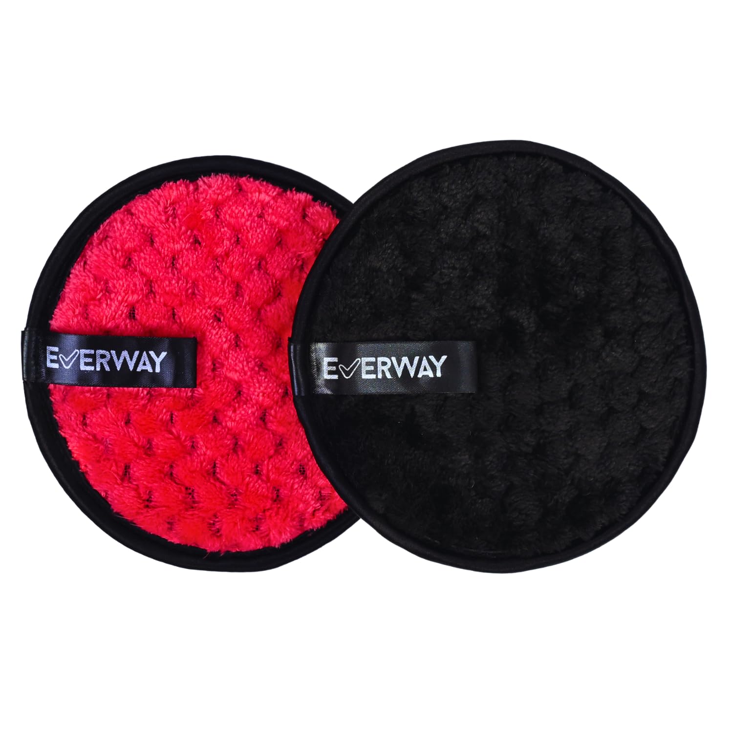 Reusable Makeup Remover Pads | Easily Removes Face & Eye Makeup | Gentle Microfiber Cleansing Pads for All Skin Types | Eco-Friendly, Washable | Pack of 3(Pink&Black)-image-12