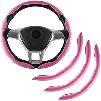 Vista 11 de Amiss 3 fundas antideslizantes de fibra de carbono para volante, diseño de mariposa segmentada, protector universal para el 99% de la rueda