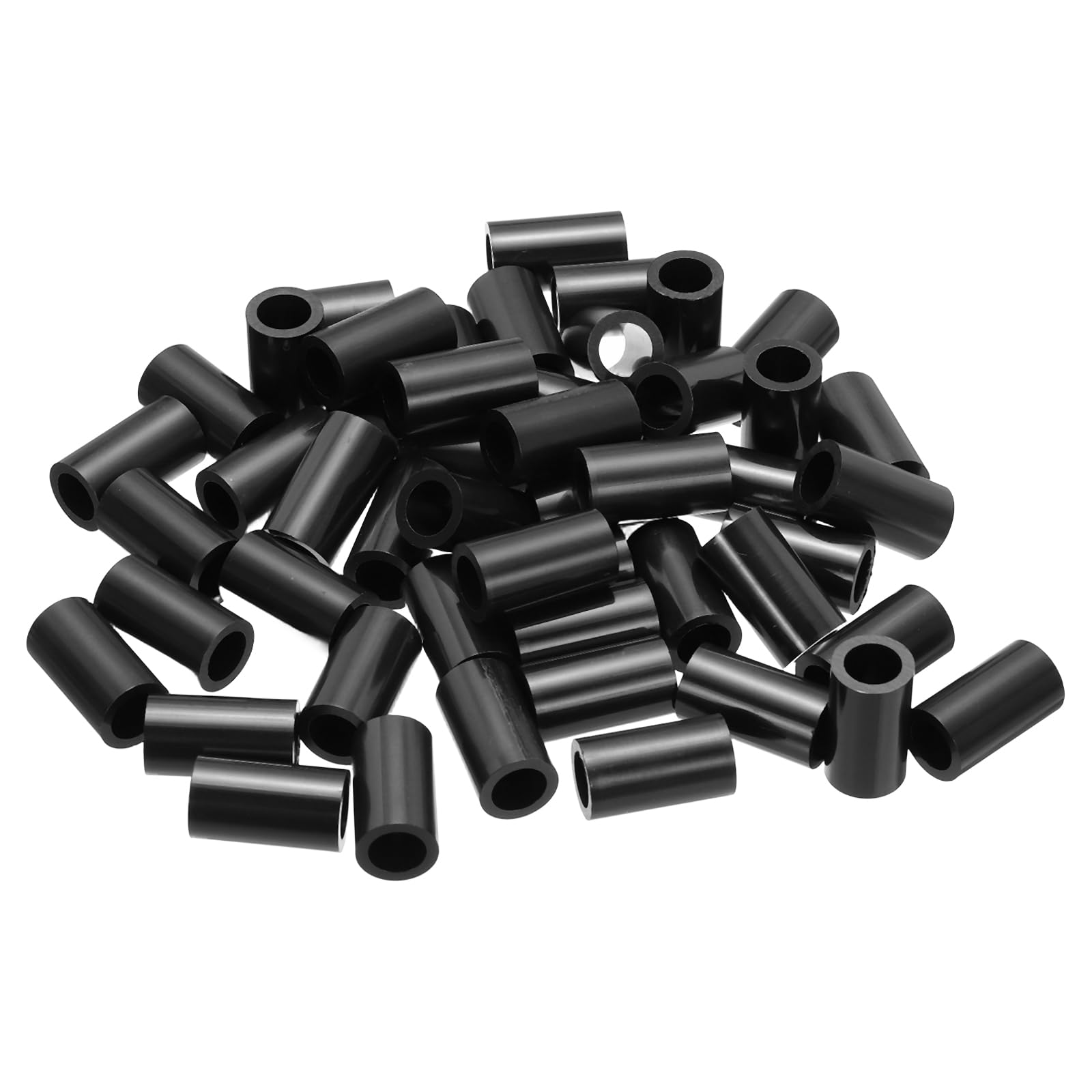 PATIKIL 50Pcs M4 ABS Spacers M6 x 9mm OD x 16mm L Plastic Round Spacer Washers Black Standoff Nut Unthreaded for Screws Bolts Electrical Outlet