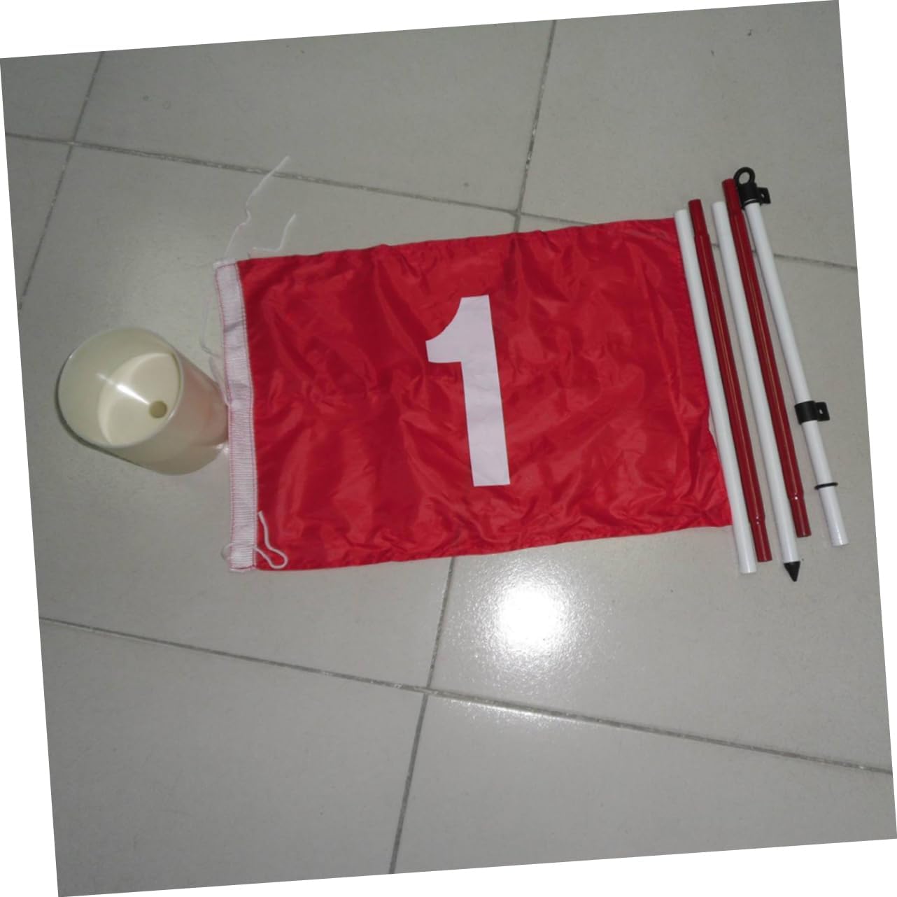 BESPORTBLE Flagstick Set for Backyard Practice Section Golf Flagpole with Hole Cup for Outdoor Putting Green Training