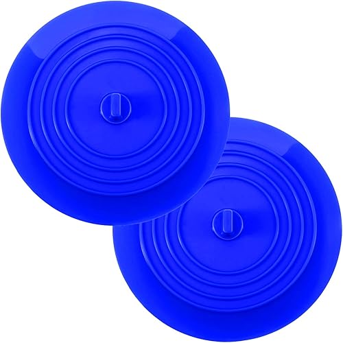 BEADNOVA Tapón de drenaje para bañera, tapón de drenaje para bañera, tapón de drenaje para bañera (6 pulgadas, 2 unidades, azul)