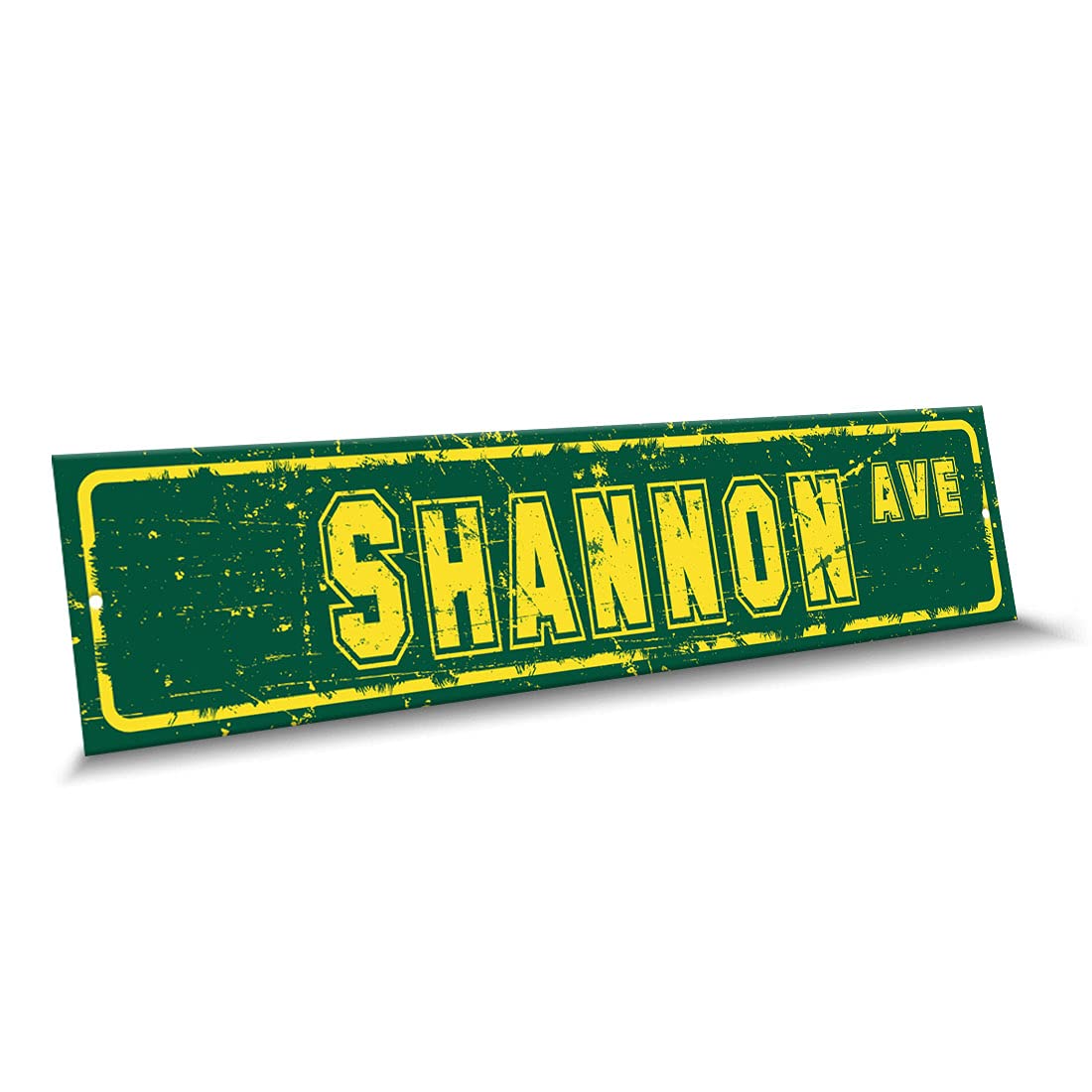 SHANNON Name Green Yellow Color Street Sign, 4"x 18" Aluminum Metal Novelty Sign, Indoor - Outdoor, Design m91