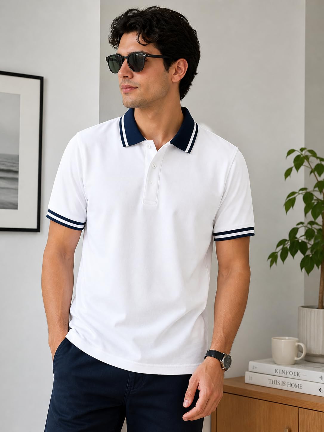 Men’s Premium Polo T-Shirt | Contrast Collar & Sleeve Tipping | Half Sleeve Casual Regular Fit Polo Tee Summer Fashion-image-7