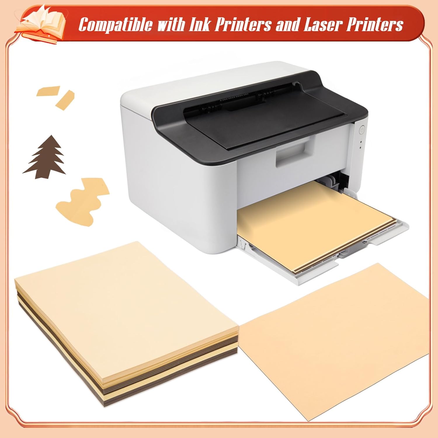 MixTeach 240 Sheets Assorted Brown Cardstock Paper 8.5 x 11" Medium Thick Card Stock 180gsm/65lb Printable Kraft Paper for Boho Themed Scrapbooking, Card Making, Invitations, DIY Art Craft Supplies