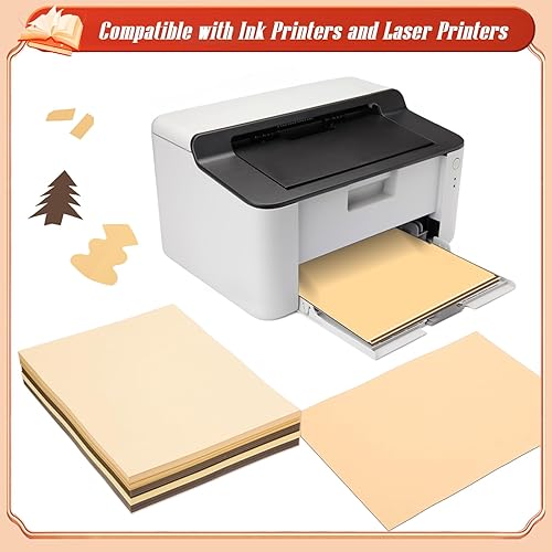 Miniatura 7 de MixTeach 240 hojas de papel de cartulina marrón surtido de 8.5 x 11 pulgadas, papel de estraza imprimible de 65 libras para álbumes de recortes con