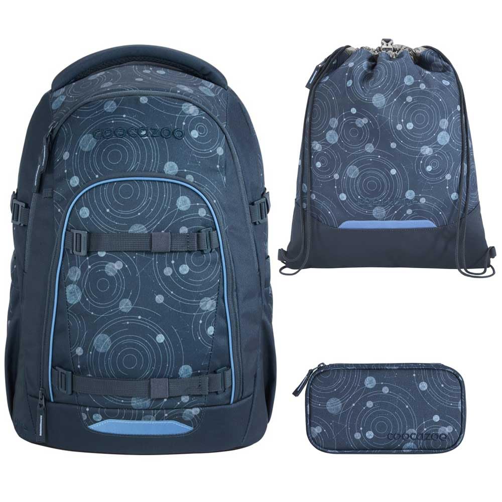 coocazoo MATE Schulranzen-Set 3tlg für Mädchen und Jungen ab der 4. Klasse mit Rucksack. Schlamperetui und Sportbeutel (Blue Orbit)