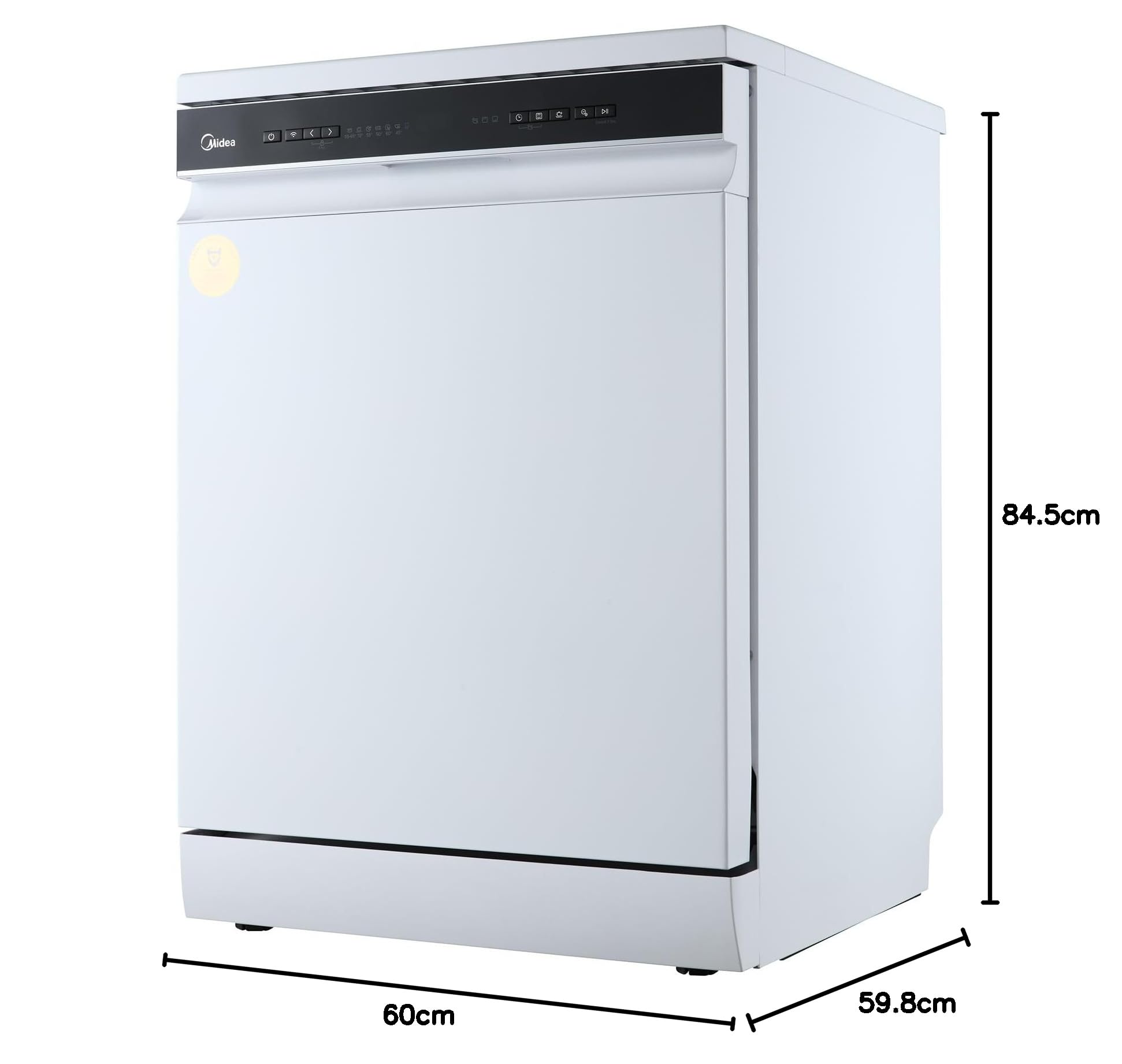 Midea Spülmaschine 60cm Freistehend & Unterbaufähig 14 Maßgedecke Weiß | EEK C, 44 dB Leise, Ion Dishfresh, Dualzone Wash, AquaStop, Startzeitvorwahl, WLAN-fähig, Geschirrspüler mit Besteckschublade