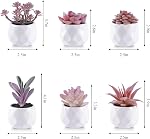 6 Pack Suculents artificiels Petit succulent faux en pots, Assortiment décoratif Faux rose Suculant Poté,Mini Faux Poté Suculente Décor pour Table Décor, Salle de bains, Décor de bureau
