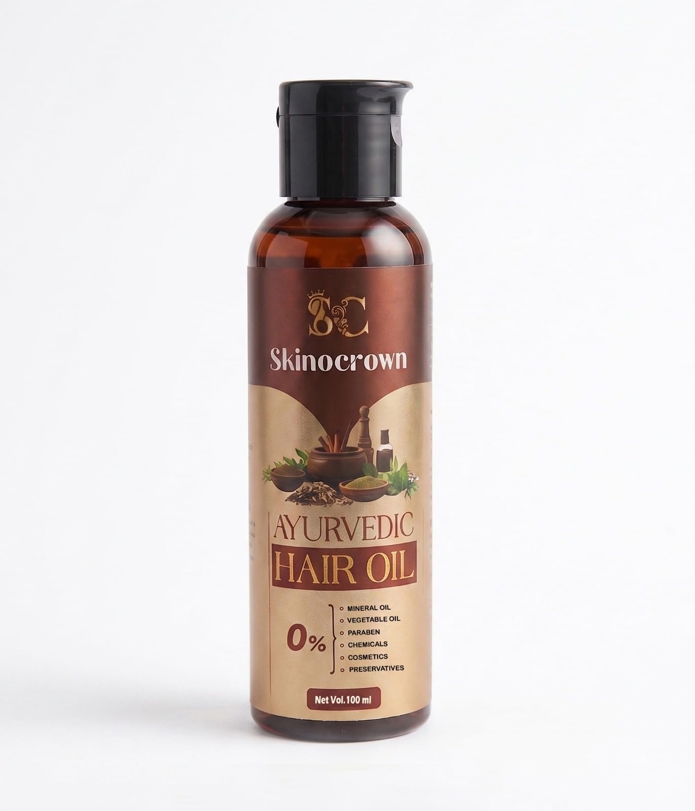 Skinocrown Ayurvedic Hair Oil | Herbal Hair Oil for Strong, Healthy & Nourished Hair | Lightweight Non-Sticky Hair Care Oil | Suitable for All Hair Types | 100ml-image-29