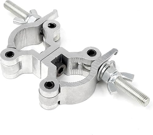 Vista 23 de Lighting Truss - Abrazaderas de acoplador giratorio para luces, abrazadera de truss de doble cabeza, abrazadera de tubo giratorio doble de 30 a